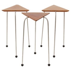 Three-Pieces of Triangular Nesting Stools by David Kiernan