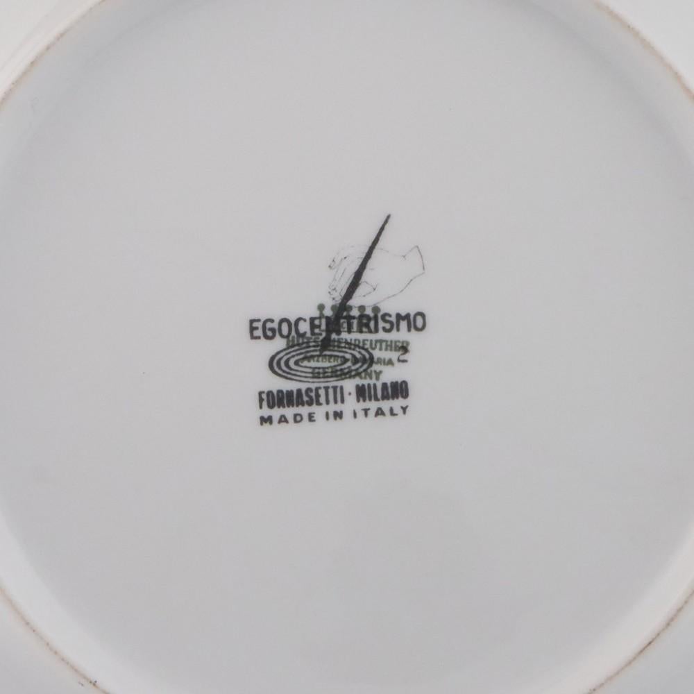 Porcelain Three Pierro Fornasetti Egocentrismo Plates, c1960 For Sale