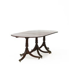 "Three Pillar Mahogany Table Regency Style Approx. 1900