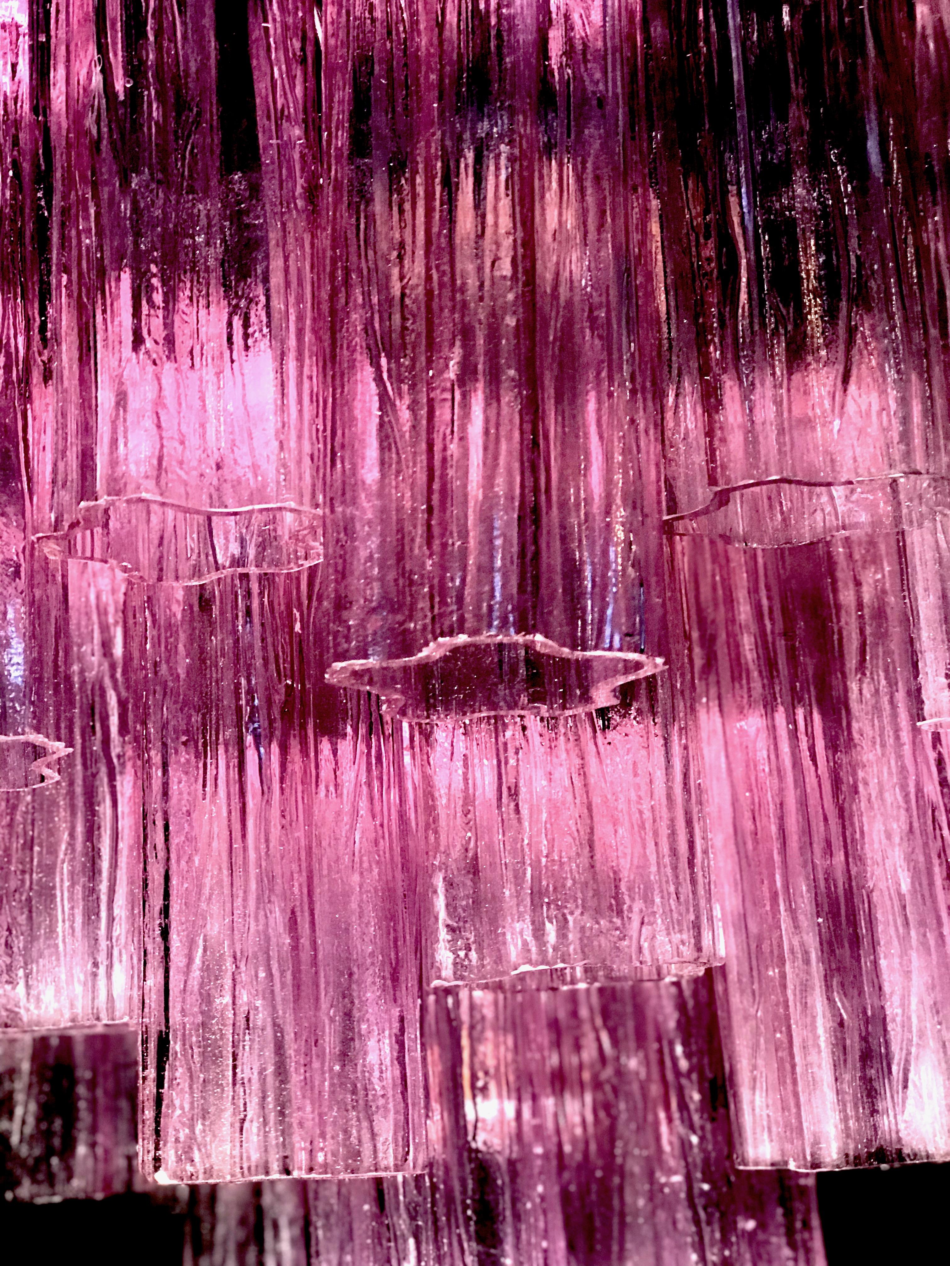 Lámpara de cristal de Murano Tres Tronchi Rosa de Toni Zuccheri para Venini, años 70 en venta 7