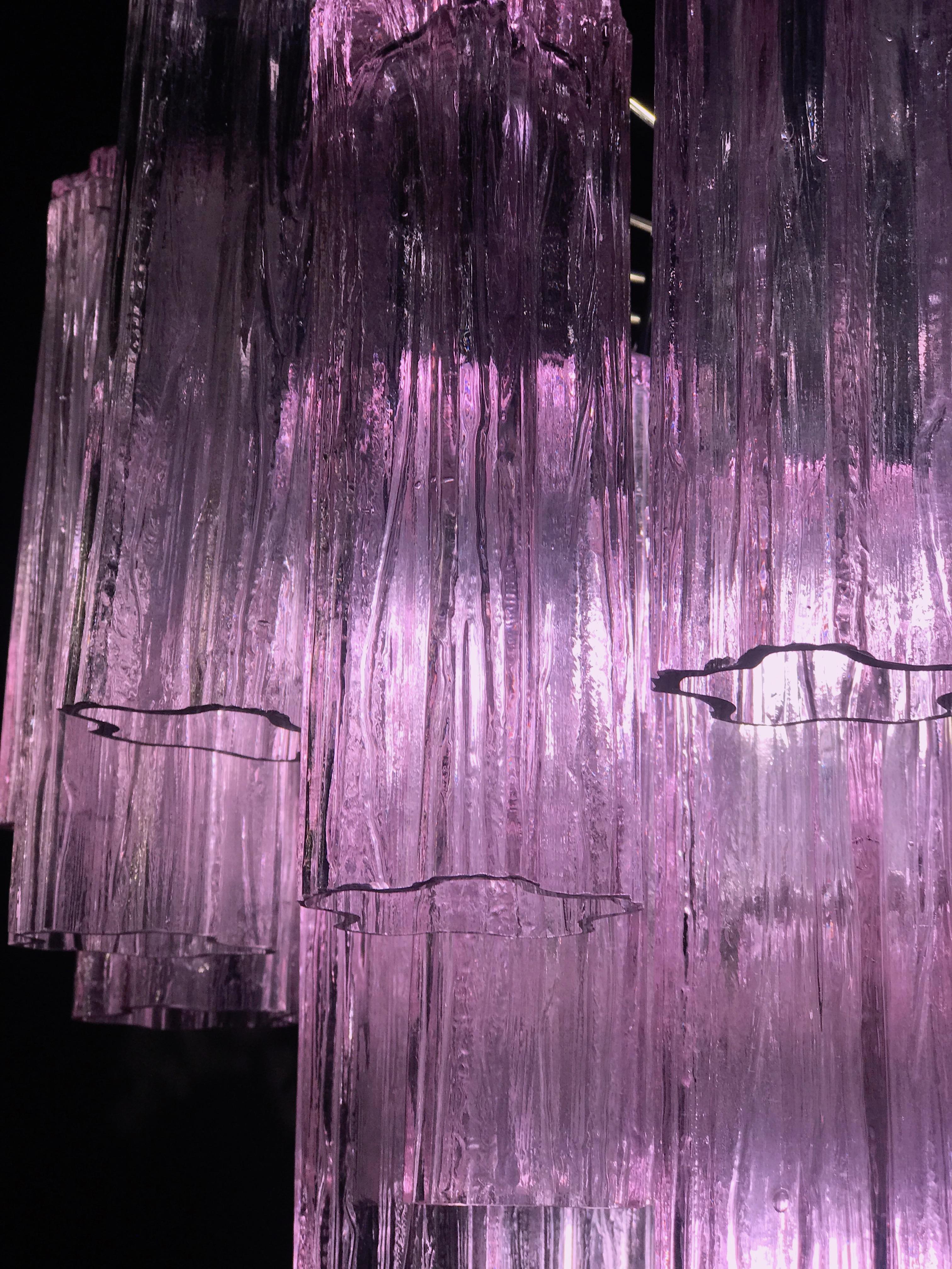Lámpara de cristal de Murano Tres Tronchi Rosa de Toni Zuccheri para Venini, años 70 en venta 10