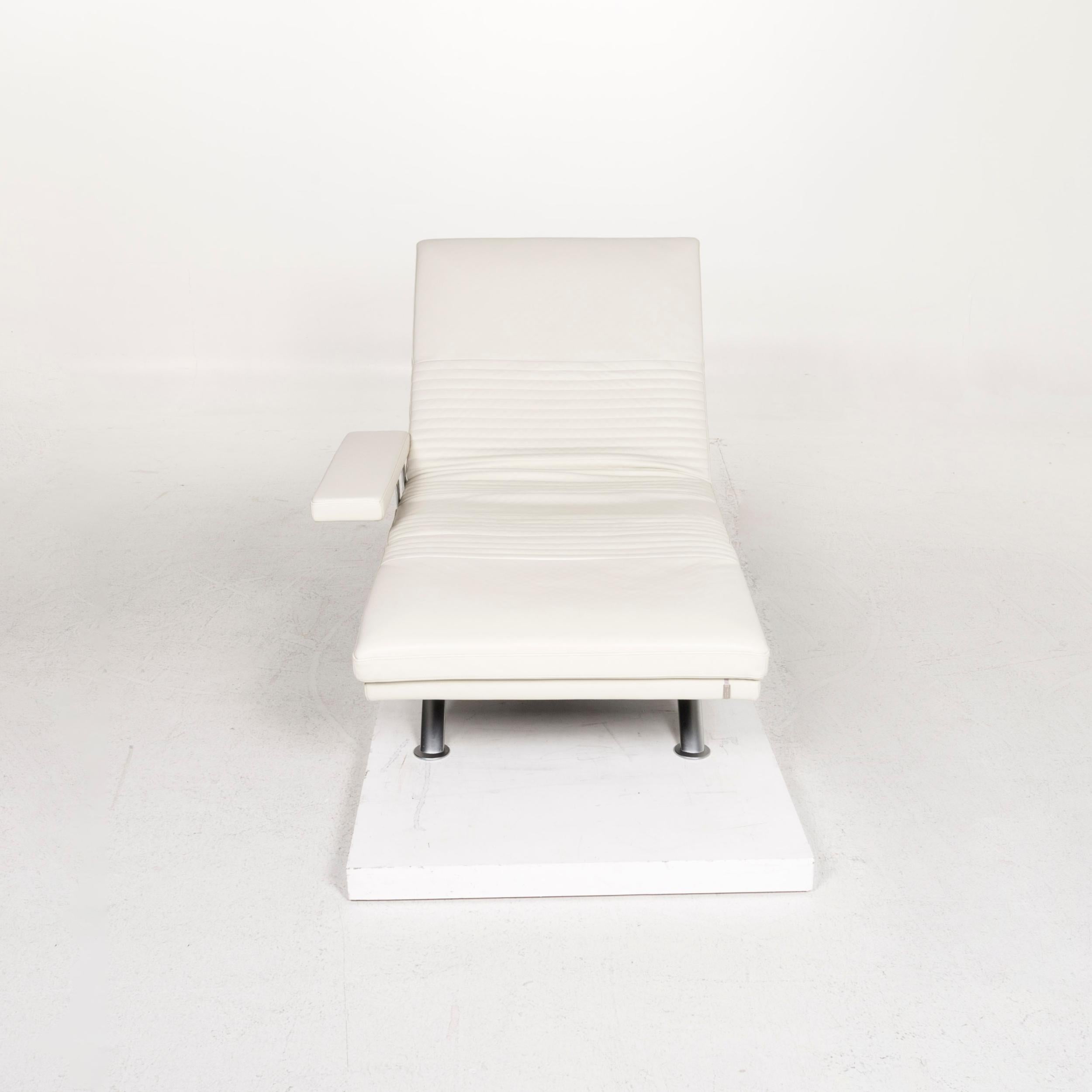 Three-Point Leather Lounger Cream Function Relax Function Sleep Function 2 For Sale 2