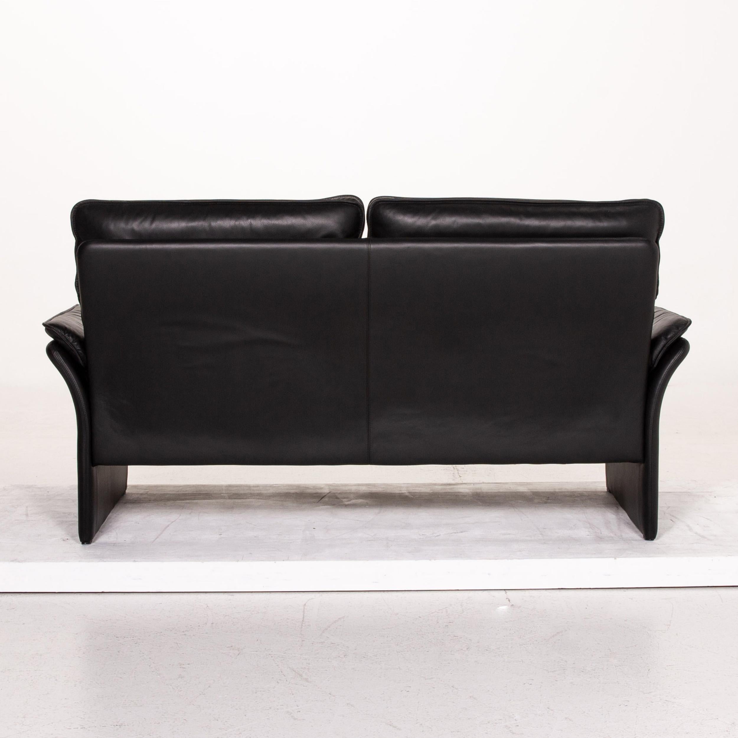 Three-Point Scala Leather Sofa Black Three-Seat Couch 4
