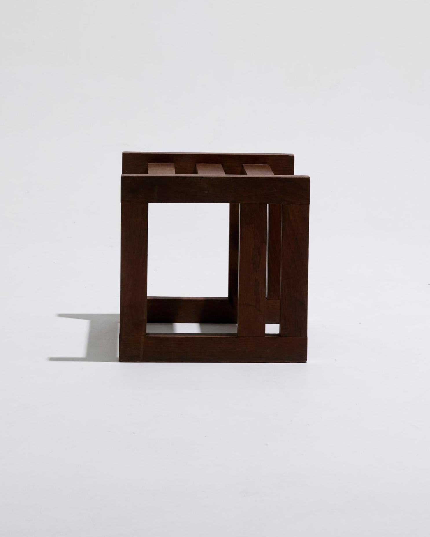 Three-position wooden stool, 1950s For Sale 1