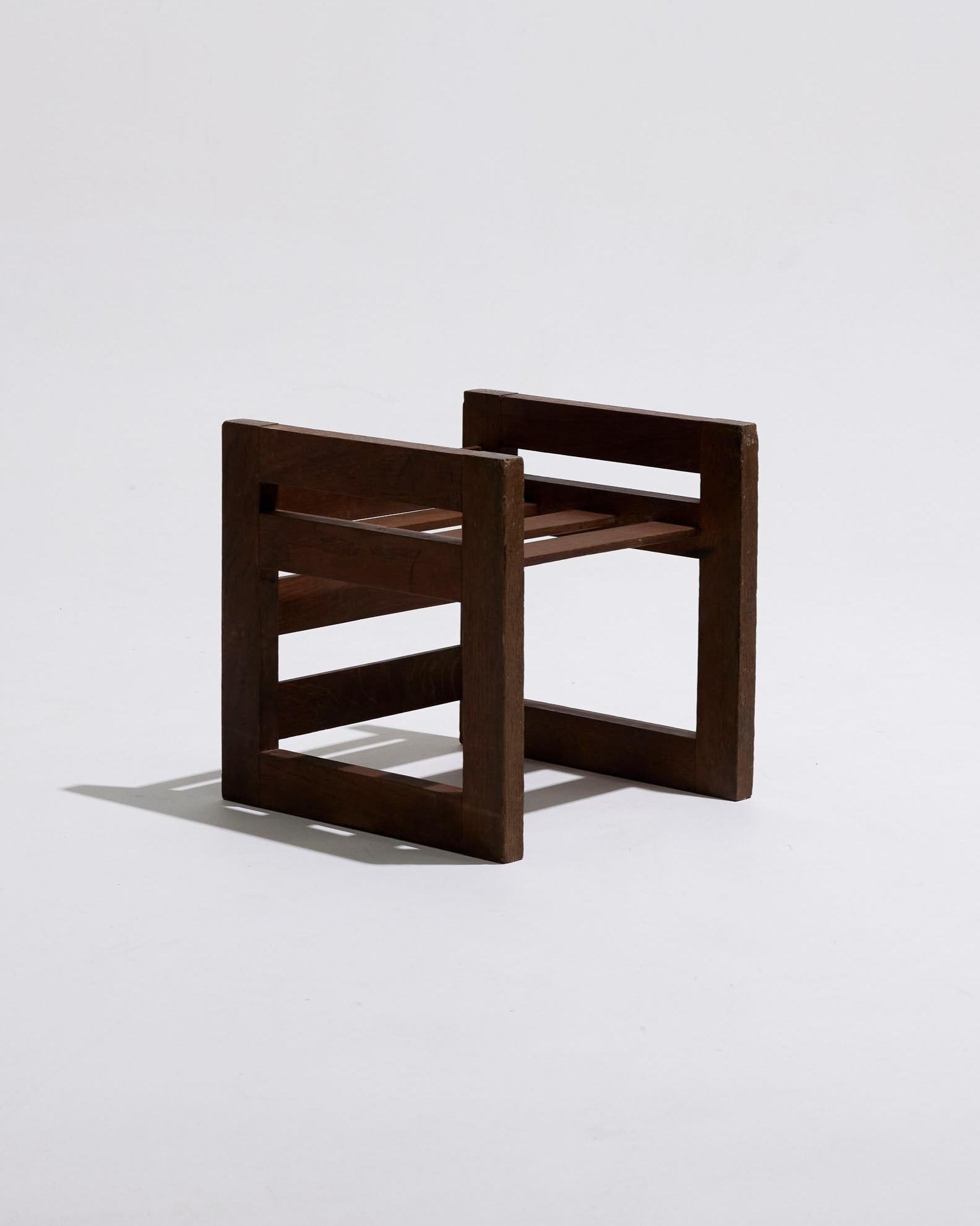 Three-position wooden stool, 1950s For Sale 3