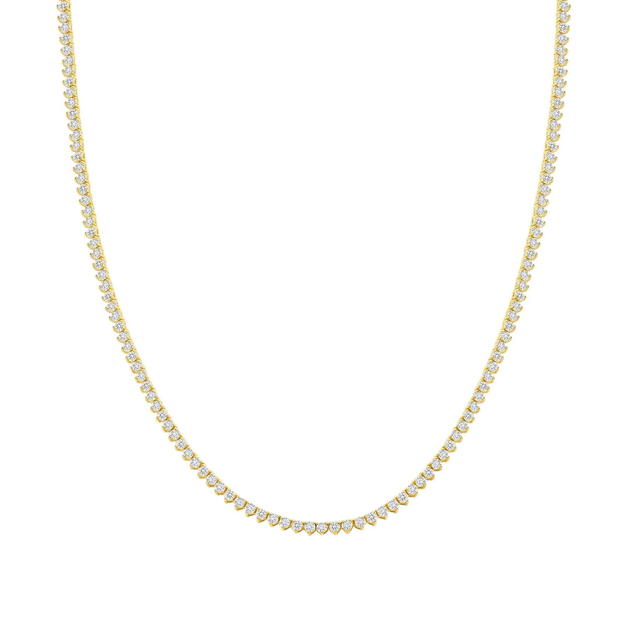 Collier de tennis en or 14K avec pierres d'émeraude à trois branches