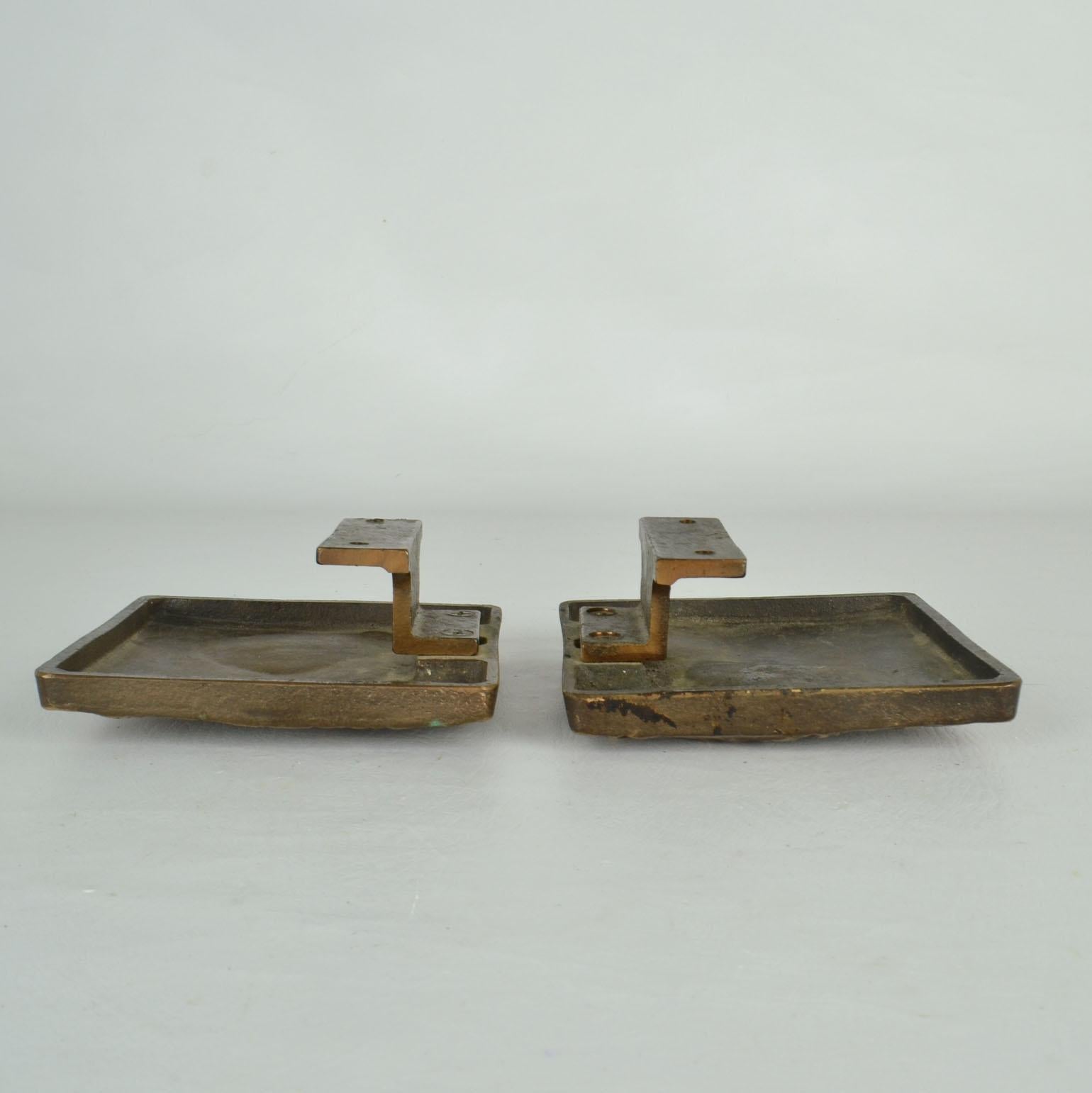 Late 20th Century Architectural Push Pull Door Handles and Letterbox with Crater Relief For Sale