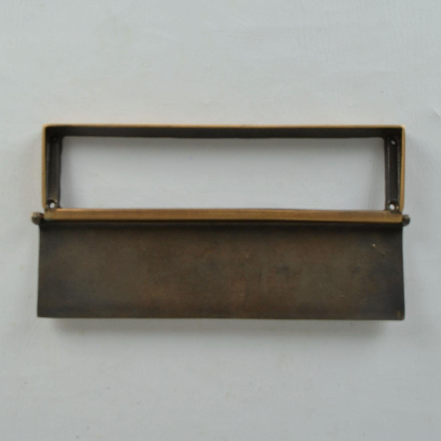 Bronze Architectural Push Pull Door Handles and Letterbox with Crater Relief For Sale