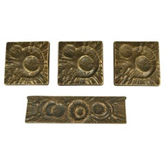 Used Architectural Push Pull Door Handles and Letterbox with Crater Relief