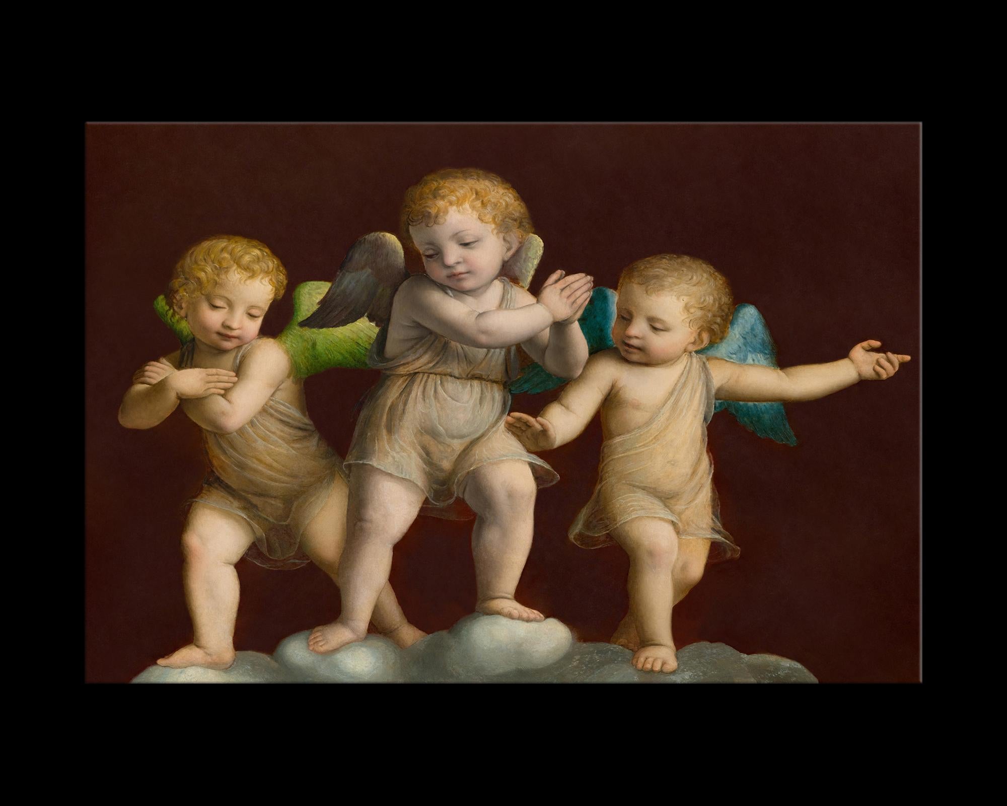 Three Putti, after Renaissance Oil Painting by Bernardino Luini In New Condition For Sale In Fairhope, AL