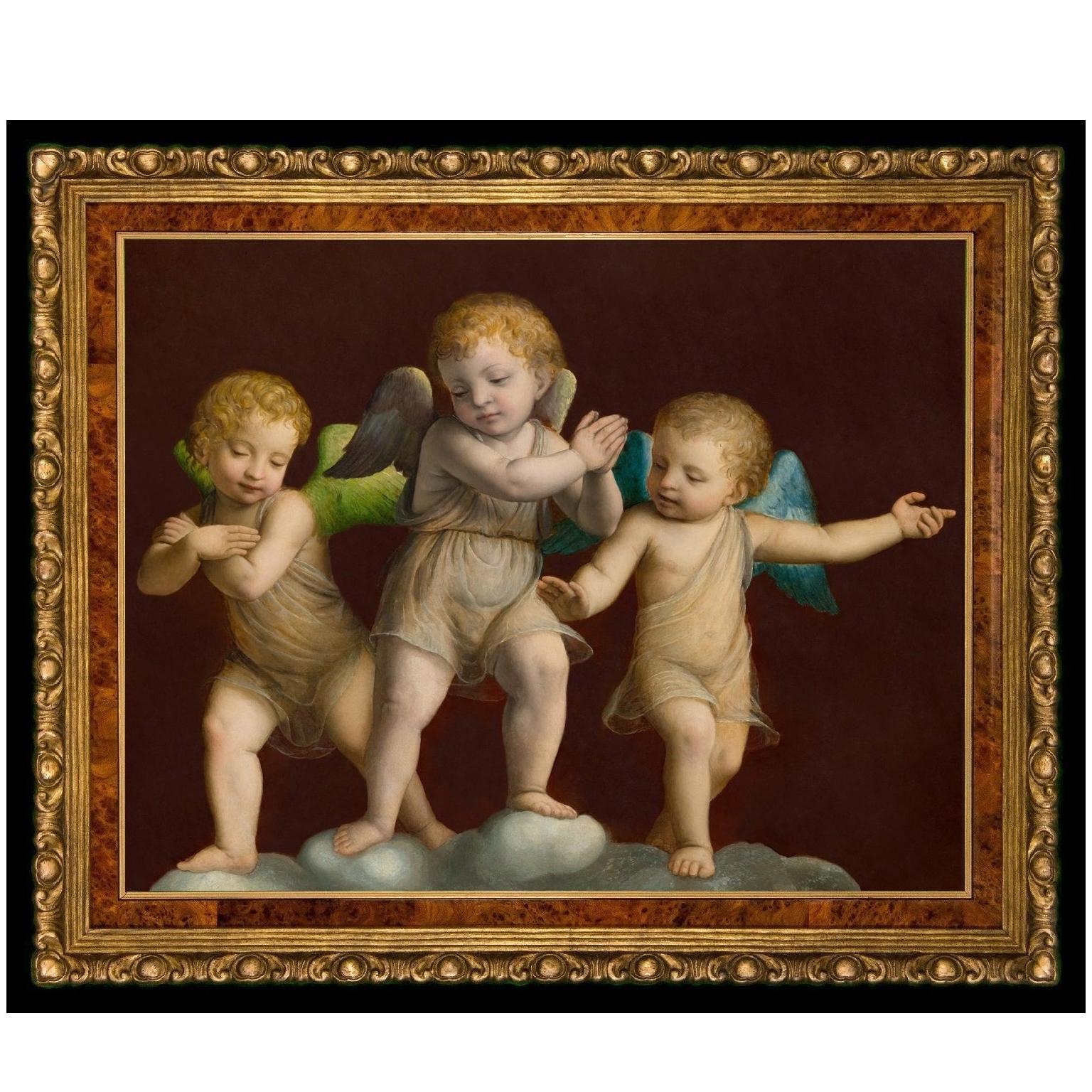 Three Putti, after Renaissance Oil Painting by Bernardino Luini For Sale