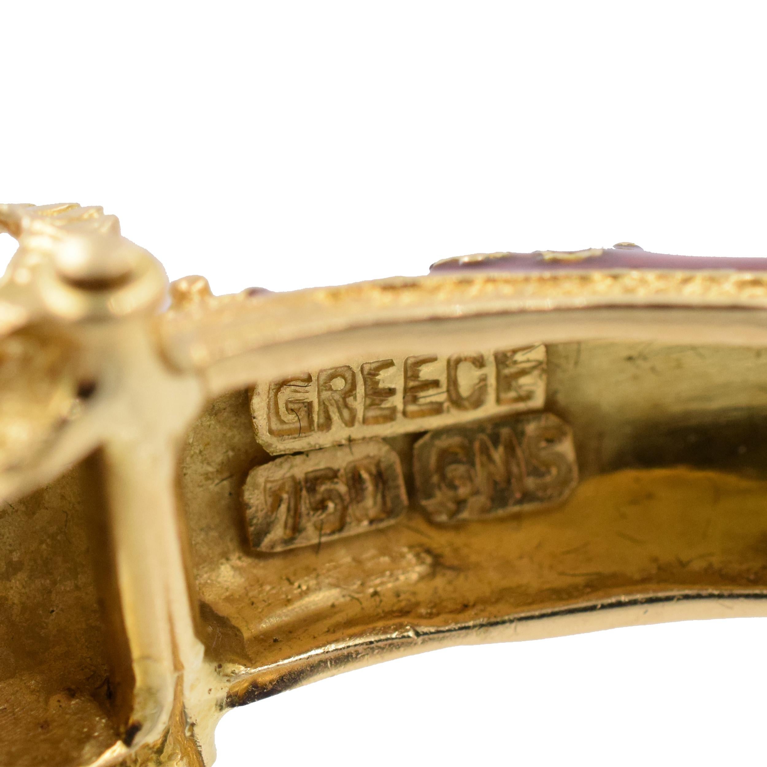 Femenino o masculino Brazalete Tres Cabezas de Carnero en Esmalte y Oro Amarillo de 18k en venta