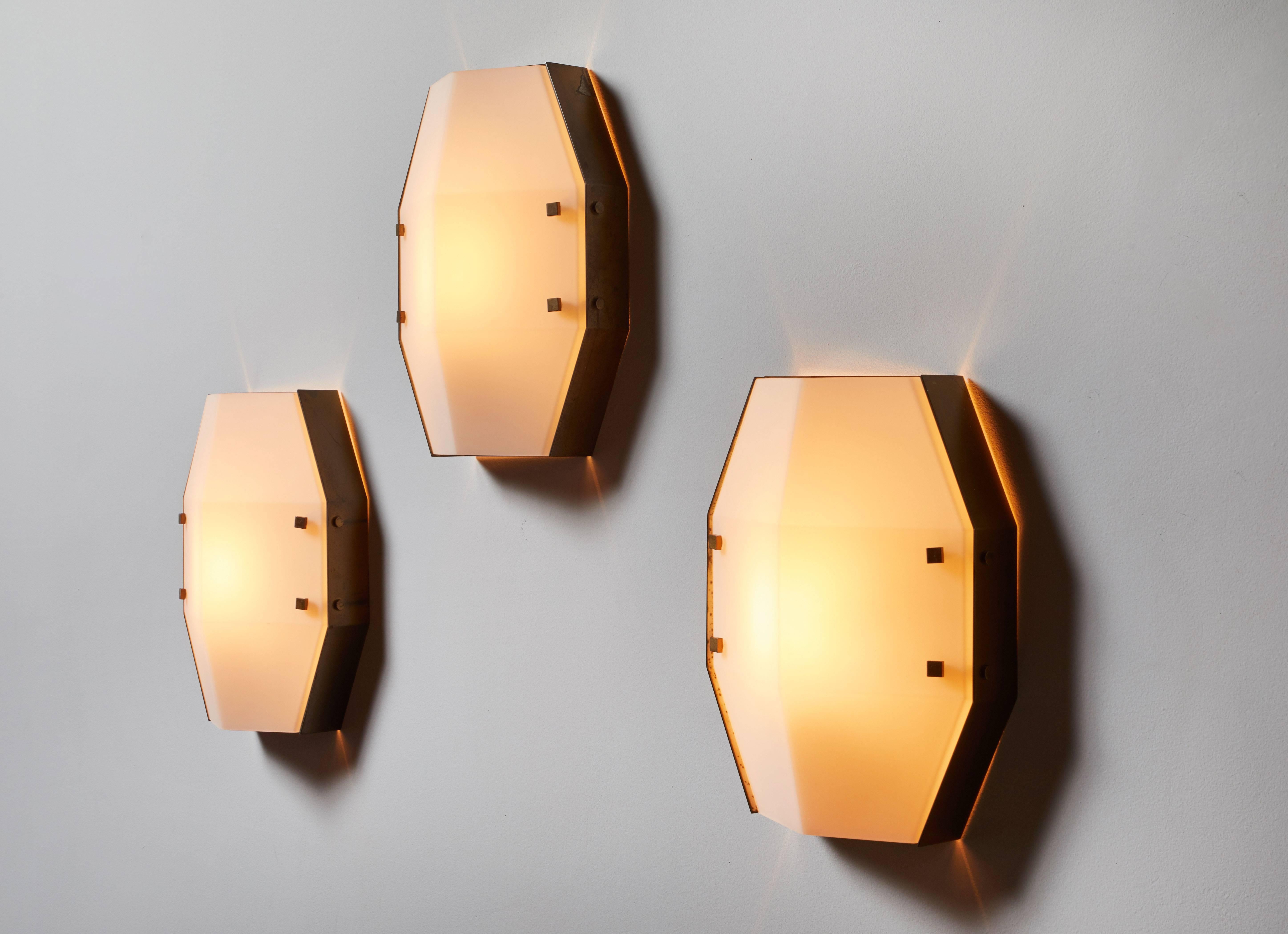 Italian Three Rare Flush Mount Wall/Ceiling Lights by Angelo Lelli for Arredoluce