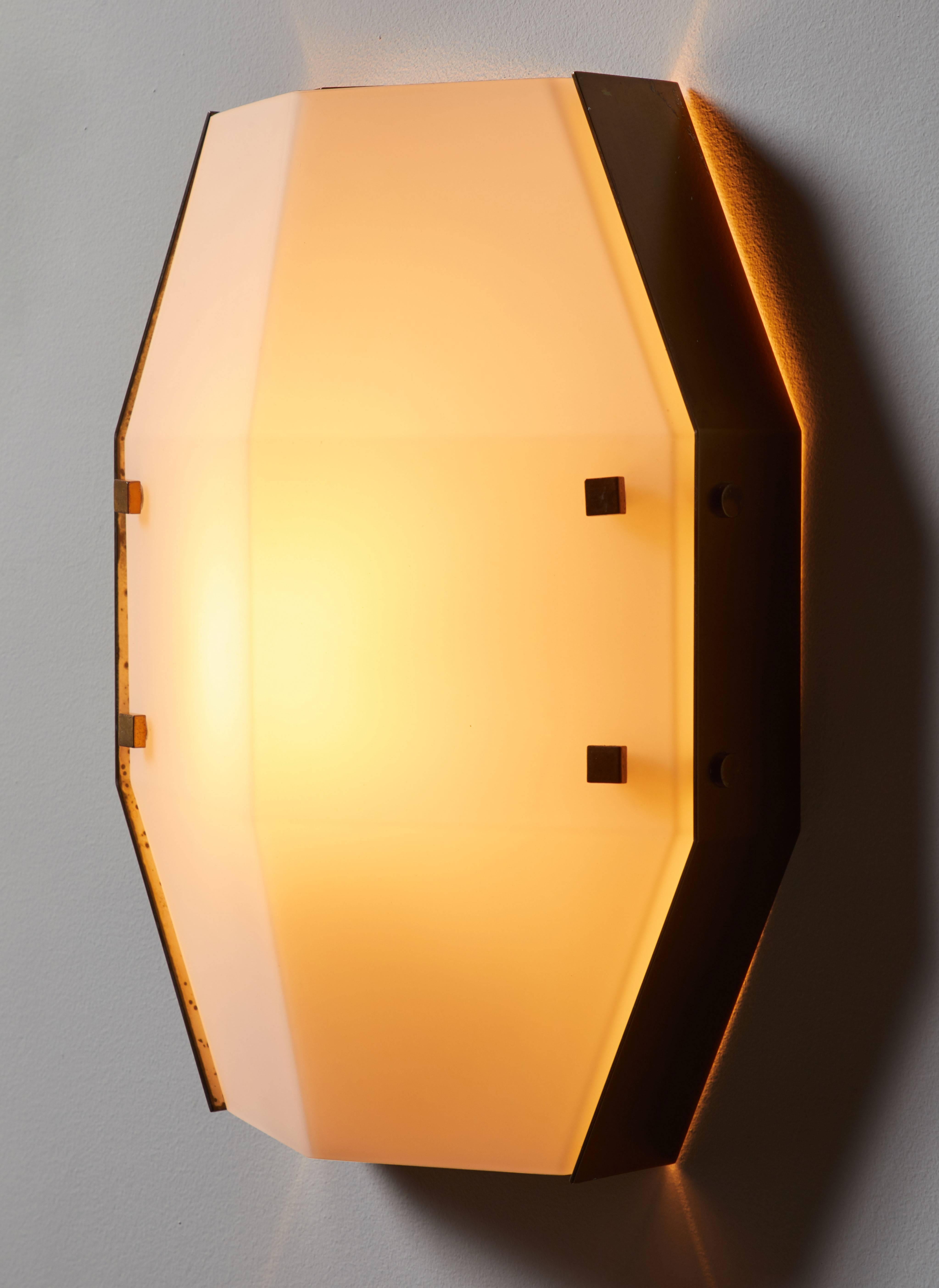Three Rare Flush Mount Wall/Ceiling Lights by Angelo Lelli for Arredoluce In Good Condition In Los Angeles, CA