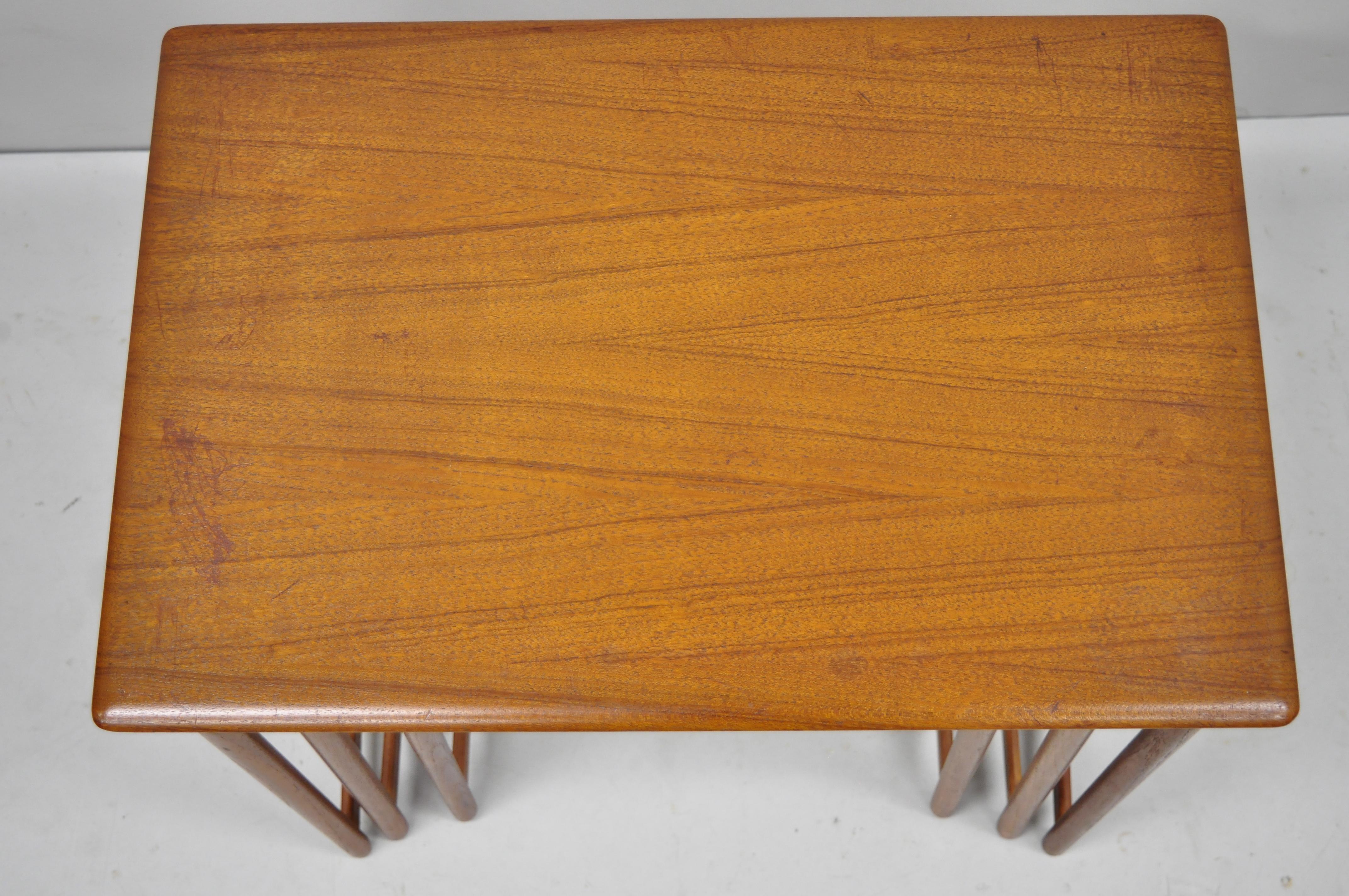 20th Century Three Rasmus Solberg Westnofa Midcentury Danish Modern Teak Nesting Side Table