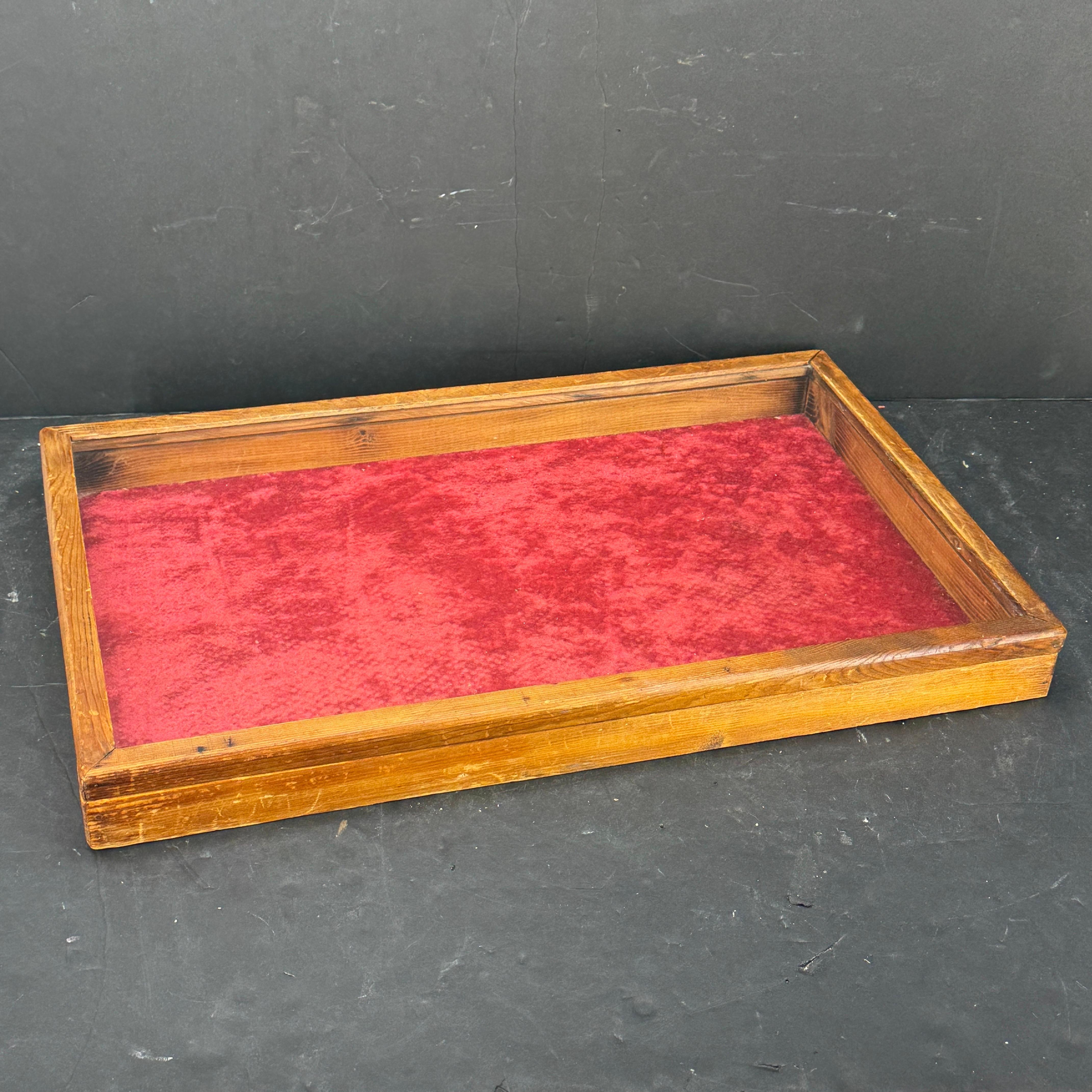 Three Rectangular Wood Glass Table Display Cabinets Vitrines 5