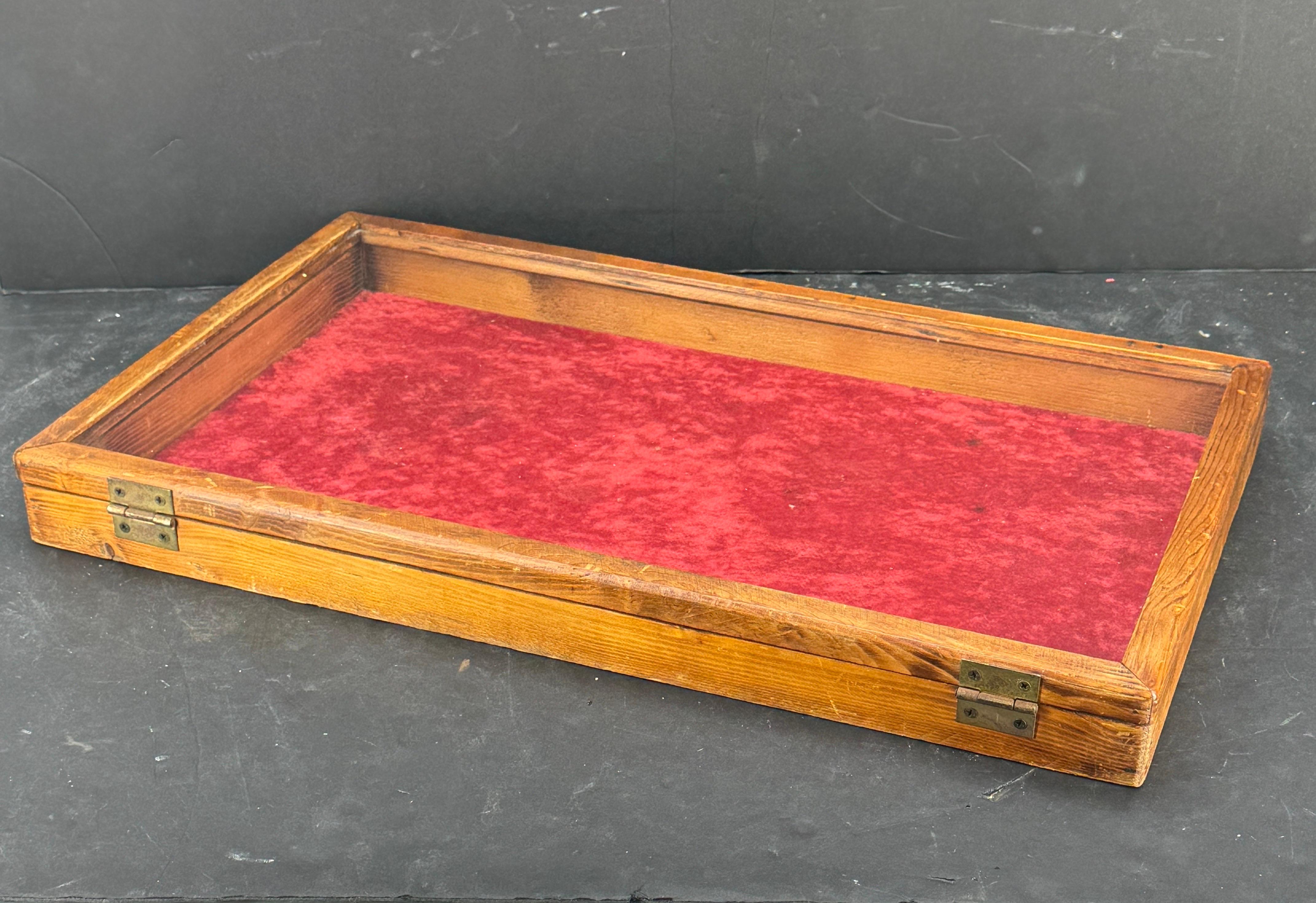 Three Rectangular Wood Glass Table Display Cabinets Vitrines 6