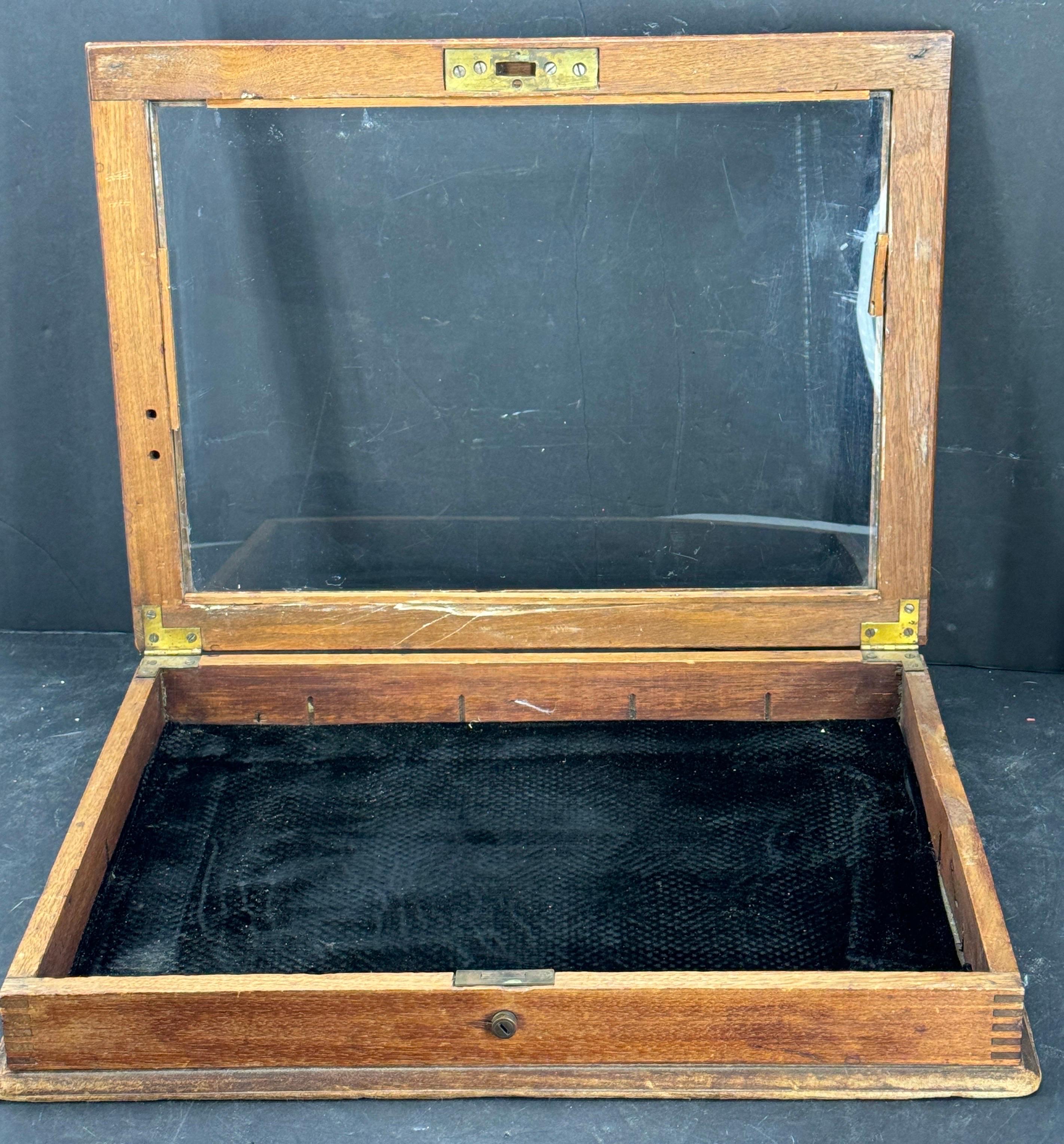 Three Rectangular Wood Glass Table Display Cabinets Vitrines 7