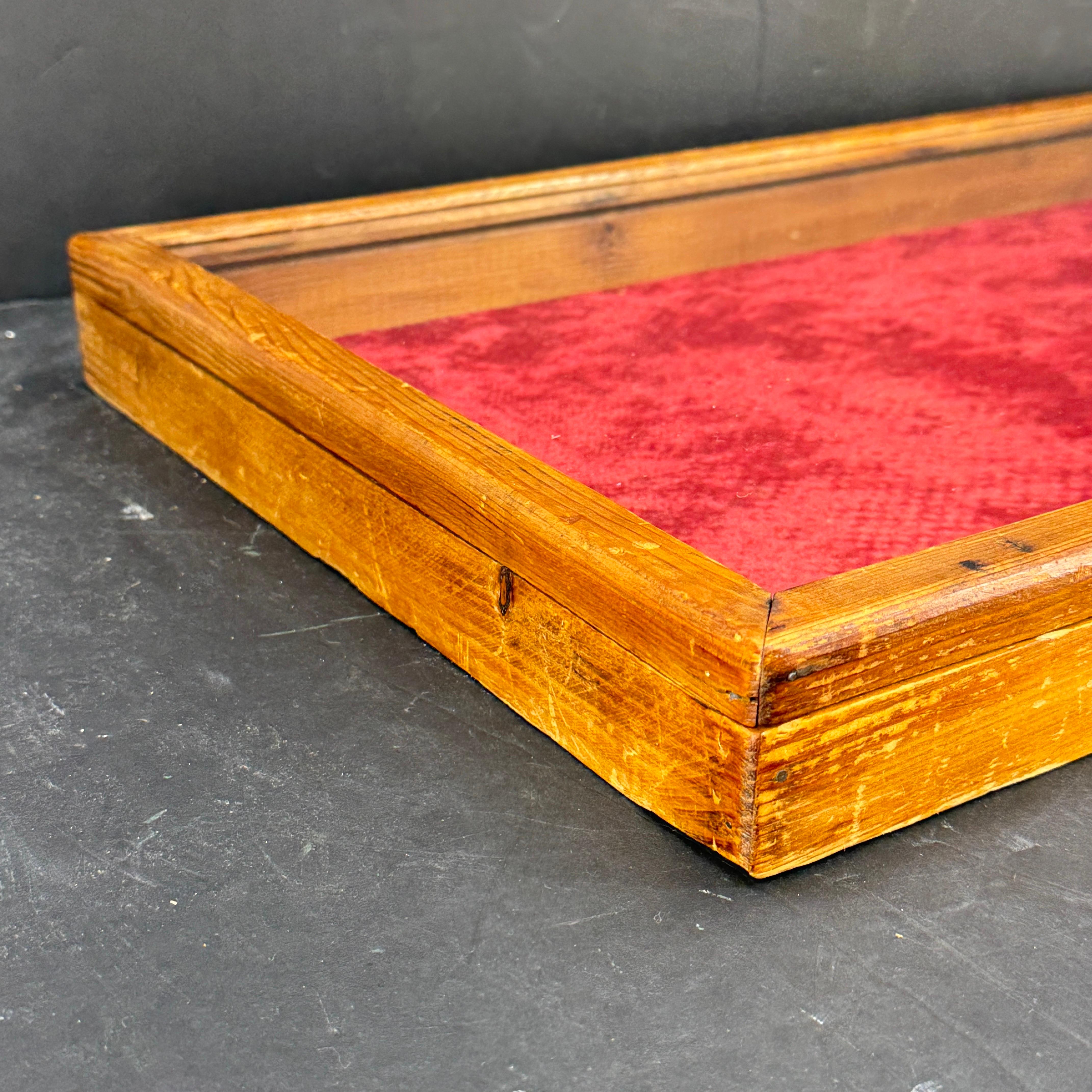 Three Rectangular Wood Glass Table Display Cabinets Vitrines 1