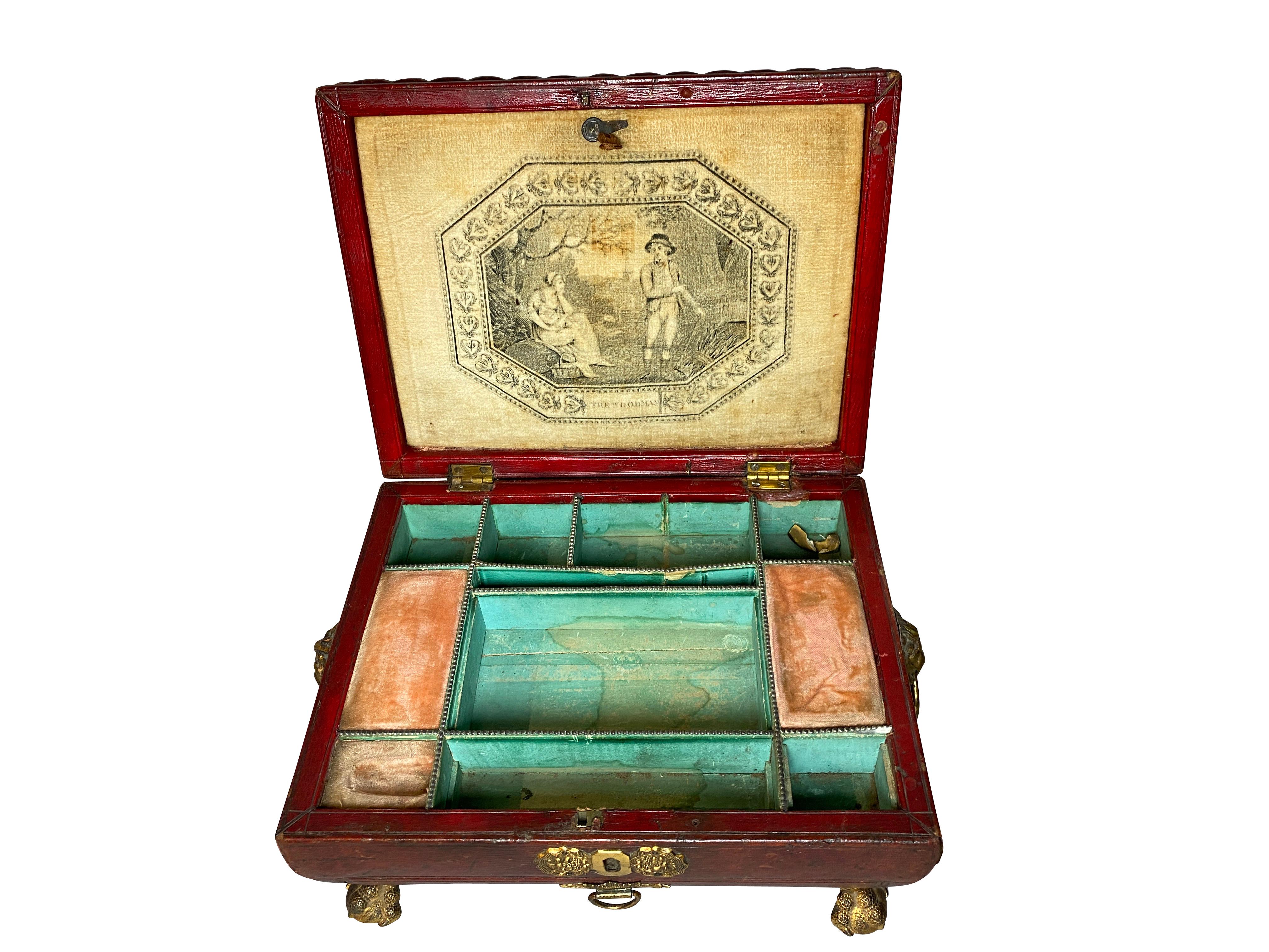 Three Regency Red Leather Boxes 5