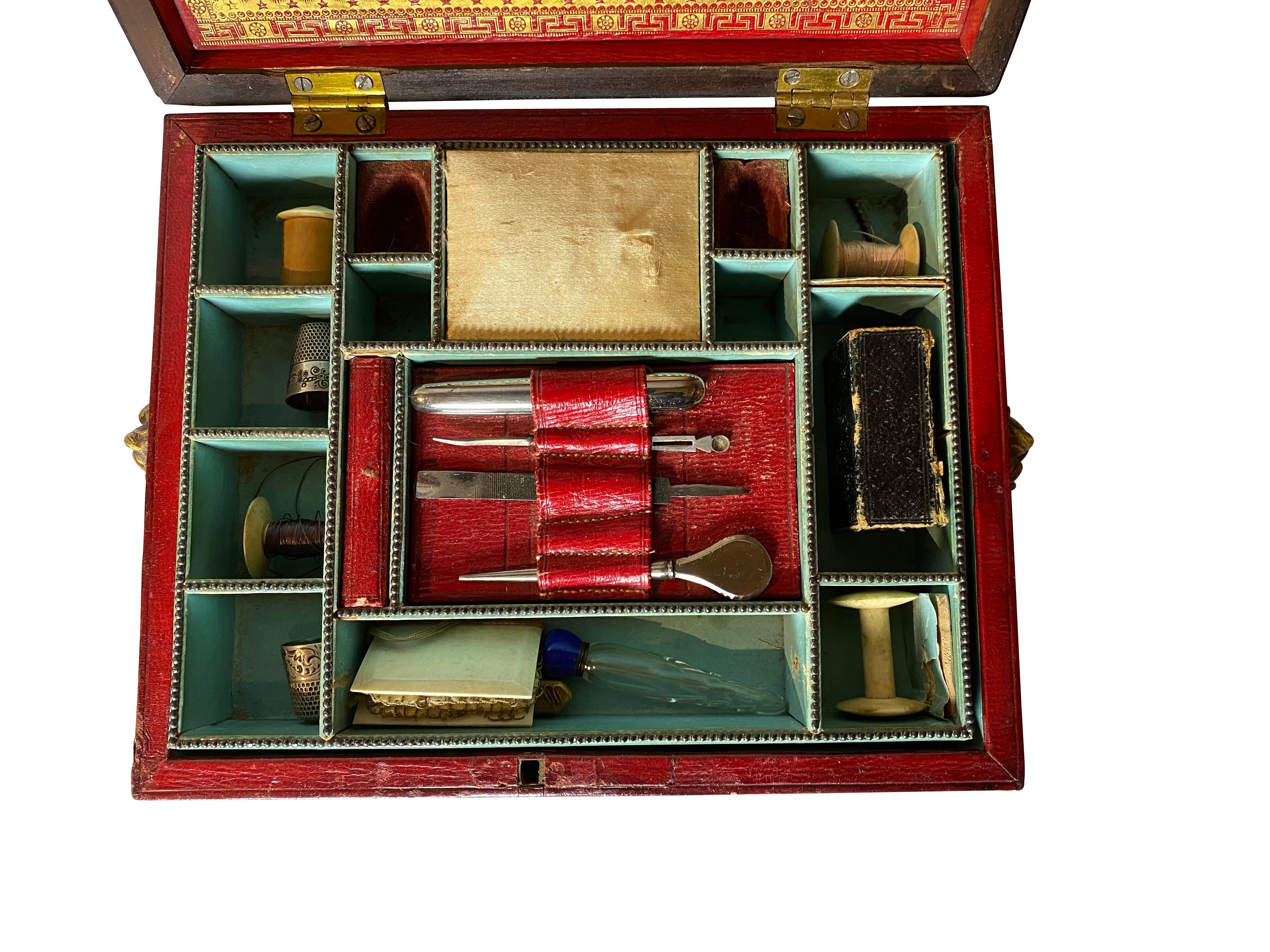 Three Regency Red Leather Boxes 7