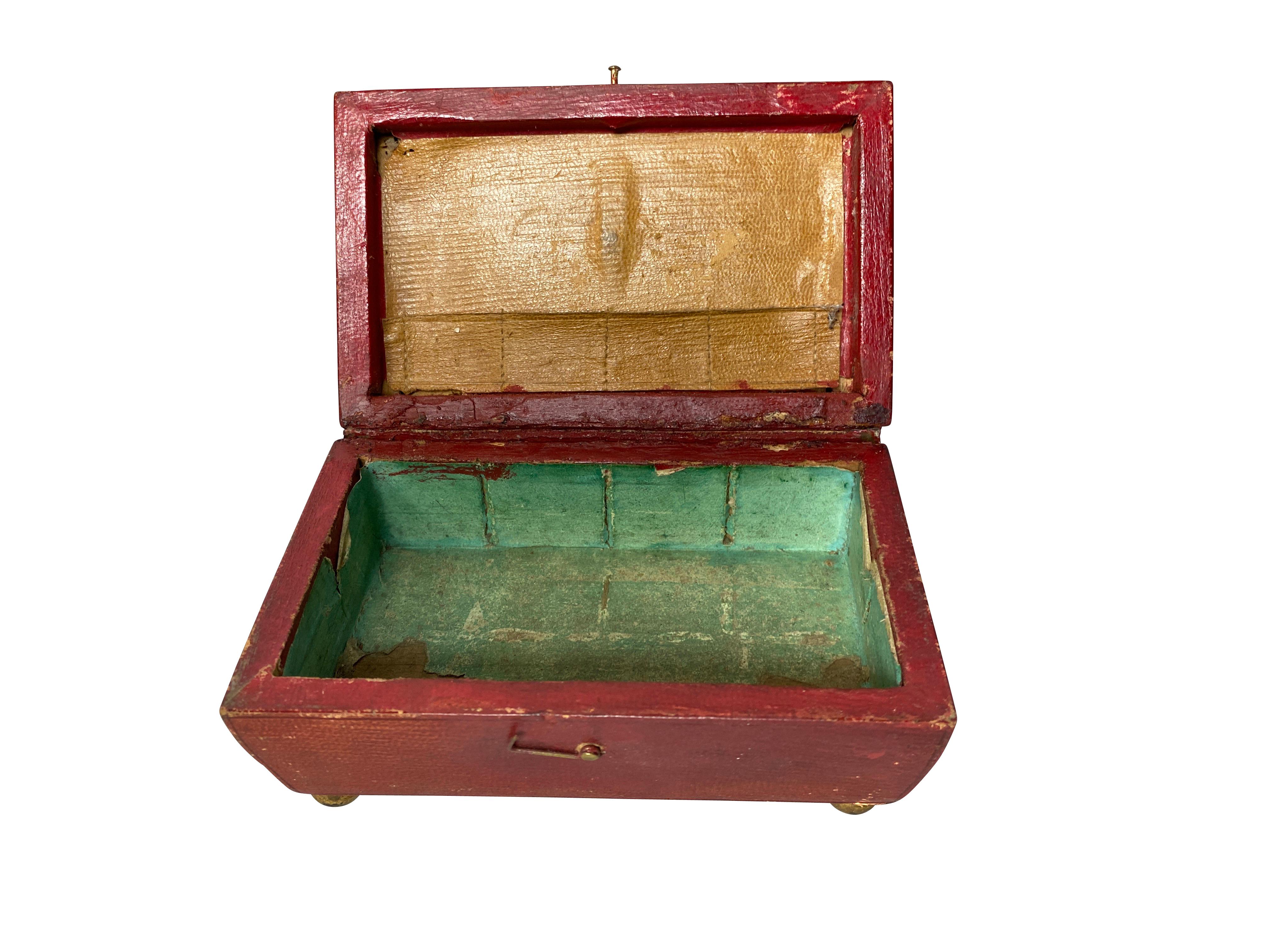 Three Regency Red Leather Boxes 9