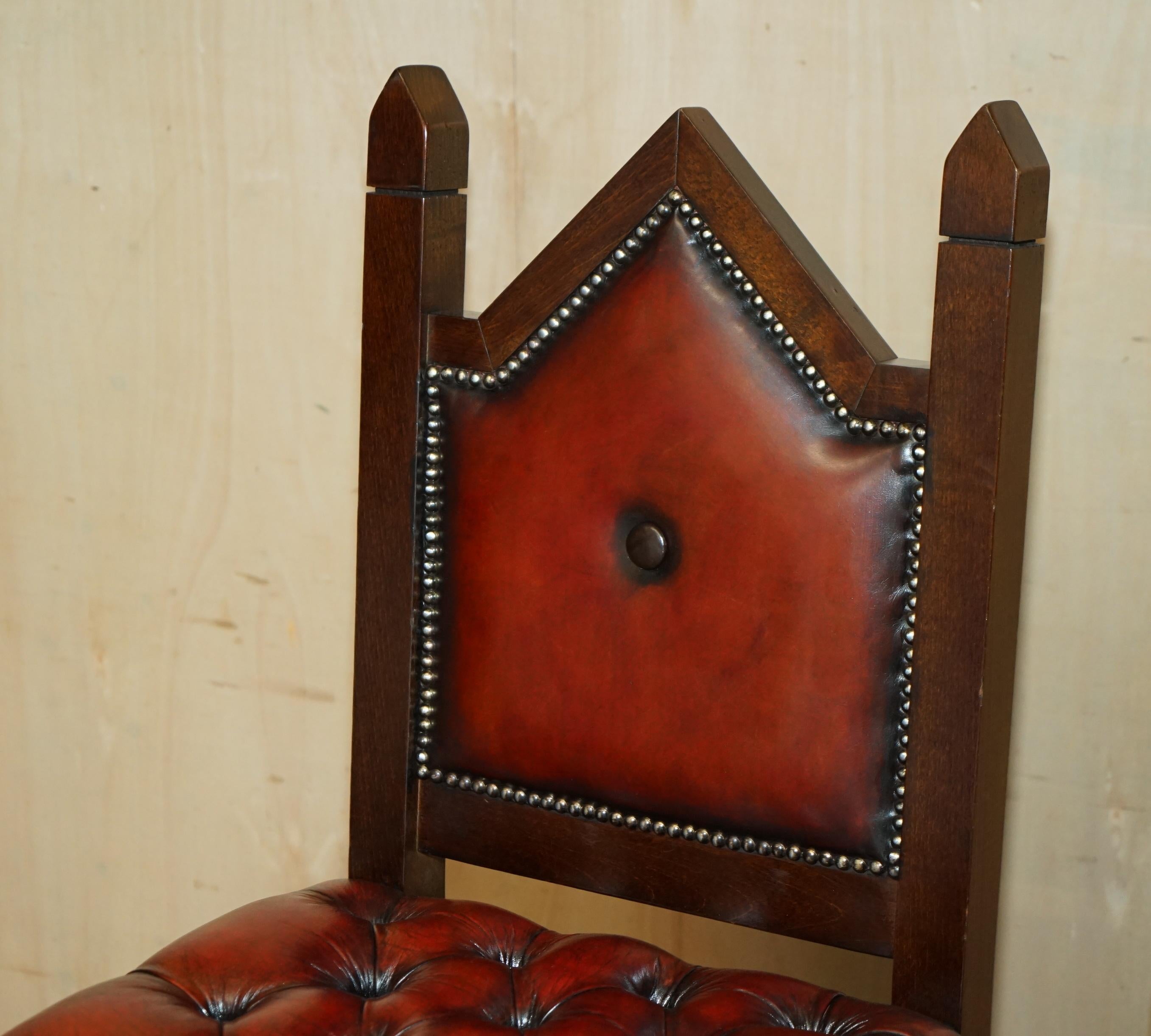 Trois tabourets de bar récupérés en cuir marron chiné à la cendres de chiffon 3 en vente 12