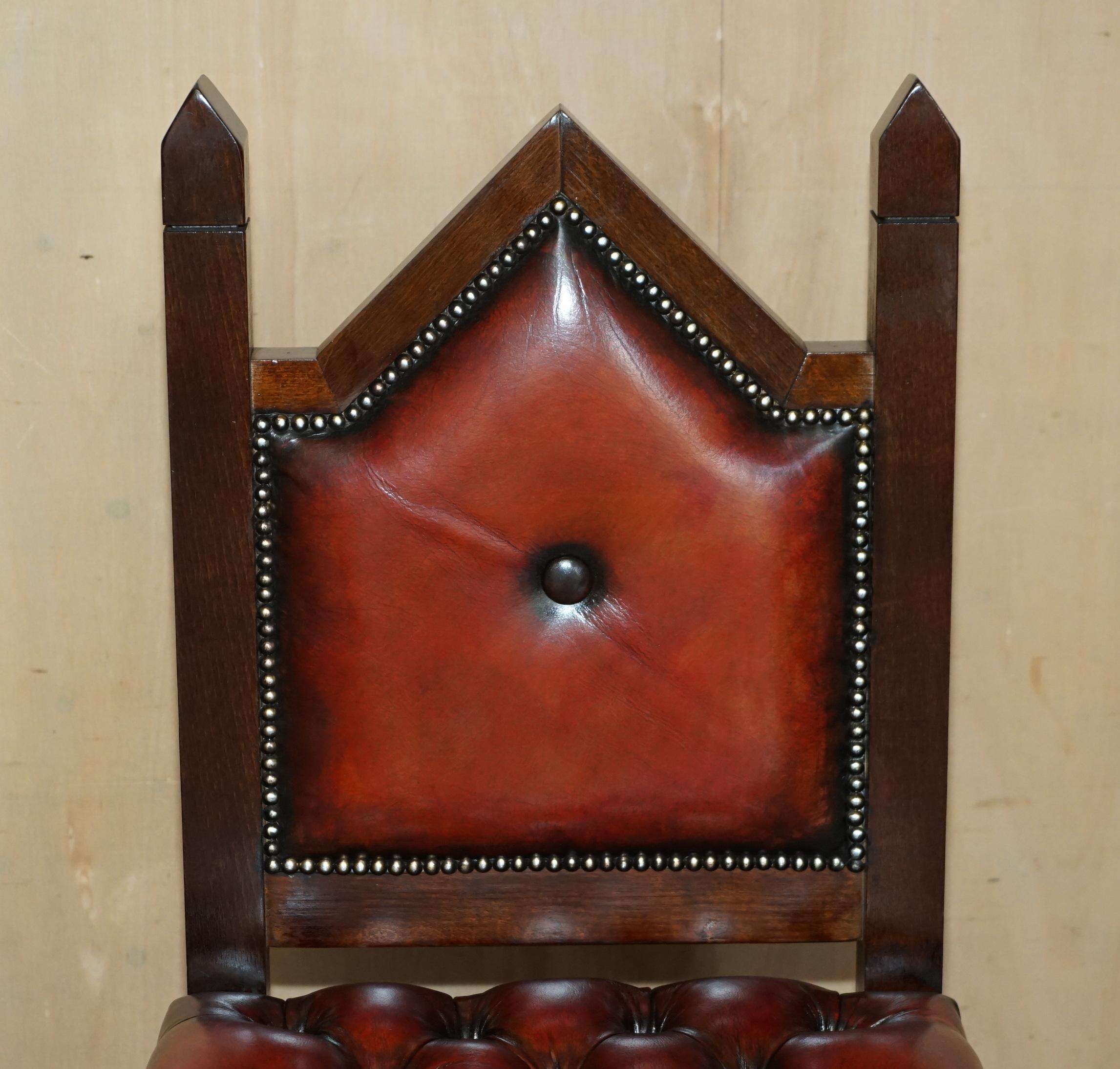Fait main Trois tabourets de bar récupérés en cuir marron chiné à la cendres de chiffon 3 en vente