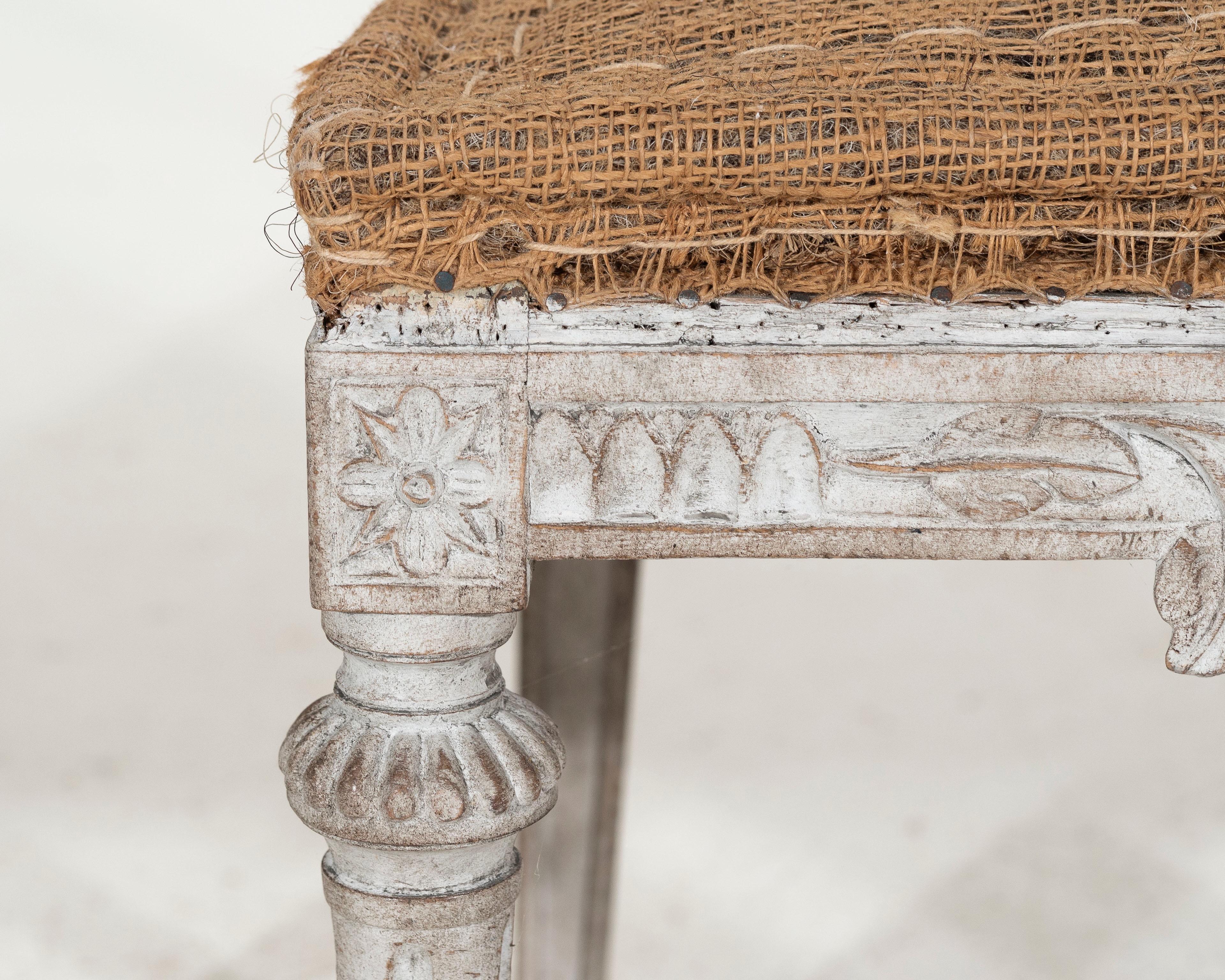Three richly carved Gustavian side chairs, 18th C. For Sale 2