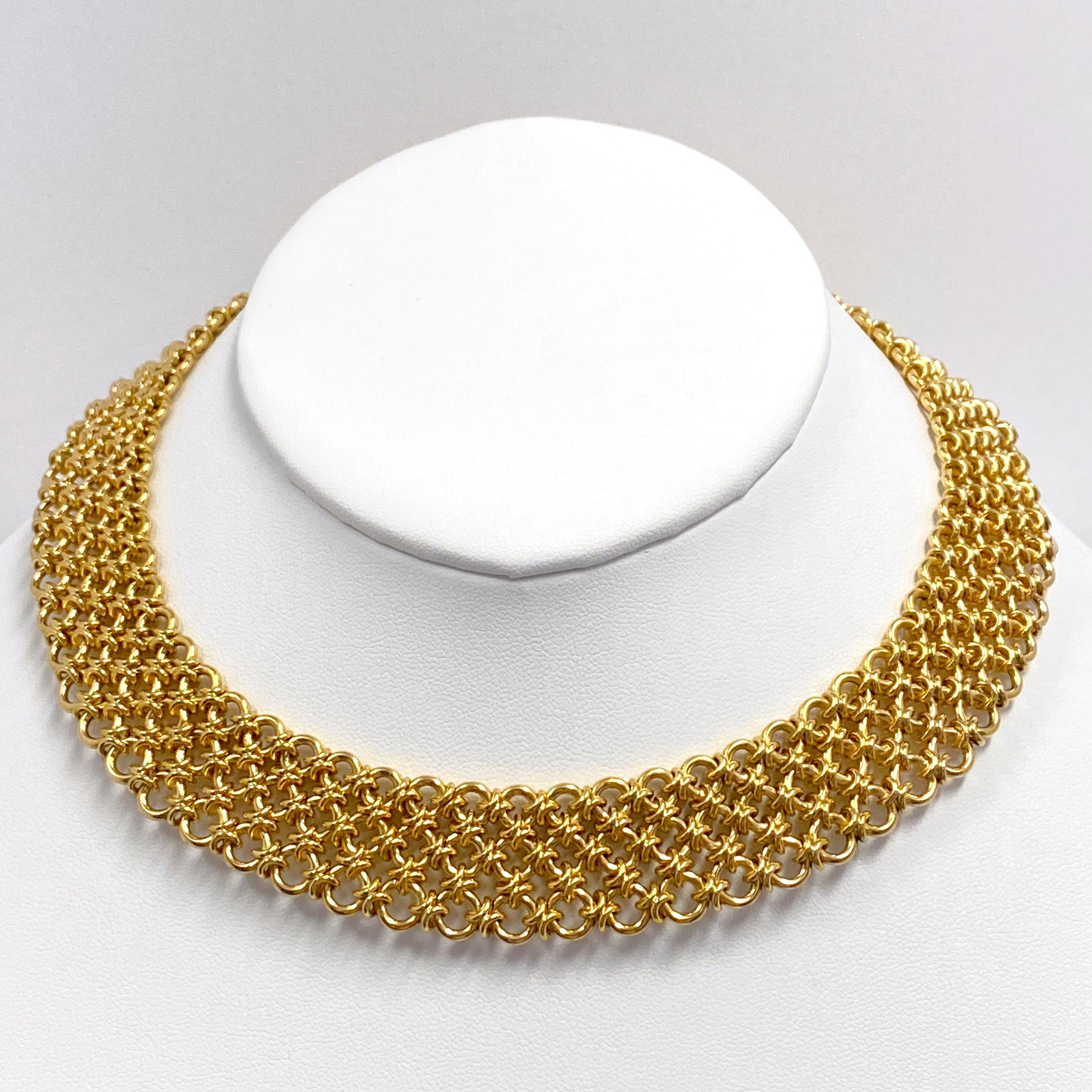u shape gold necklace