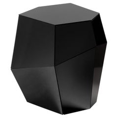Organic geometric black glass Three Rocks high side table by InsidherLand