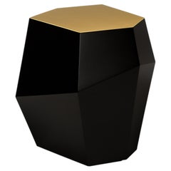 Organic geometric lacquered & brass Three Rocks high side table by InsidherLand