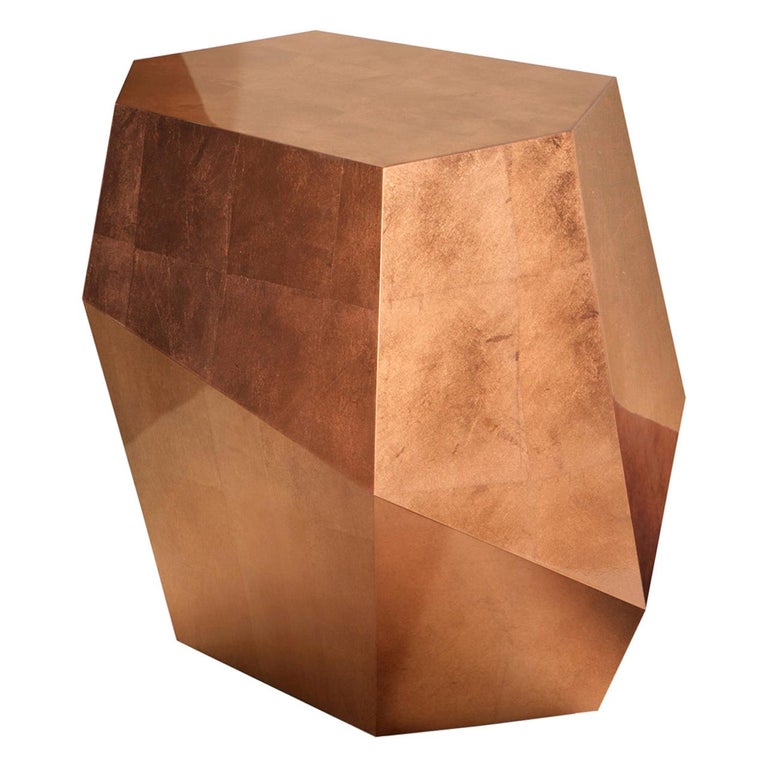 Three Rocks High Side Table, Copper Leaf, InsidherLand by Joana Santos Barbosa For Sale