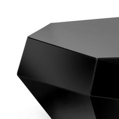 Organic geometric black glass Three Rocks low coffee table by InsidherLand