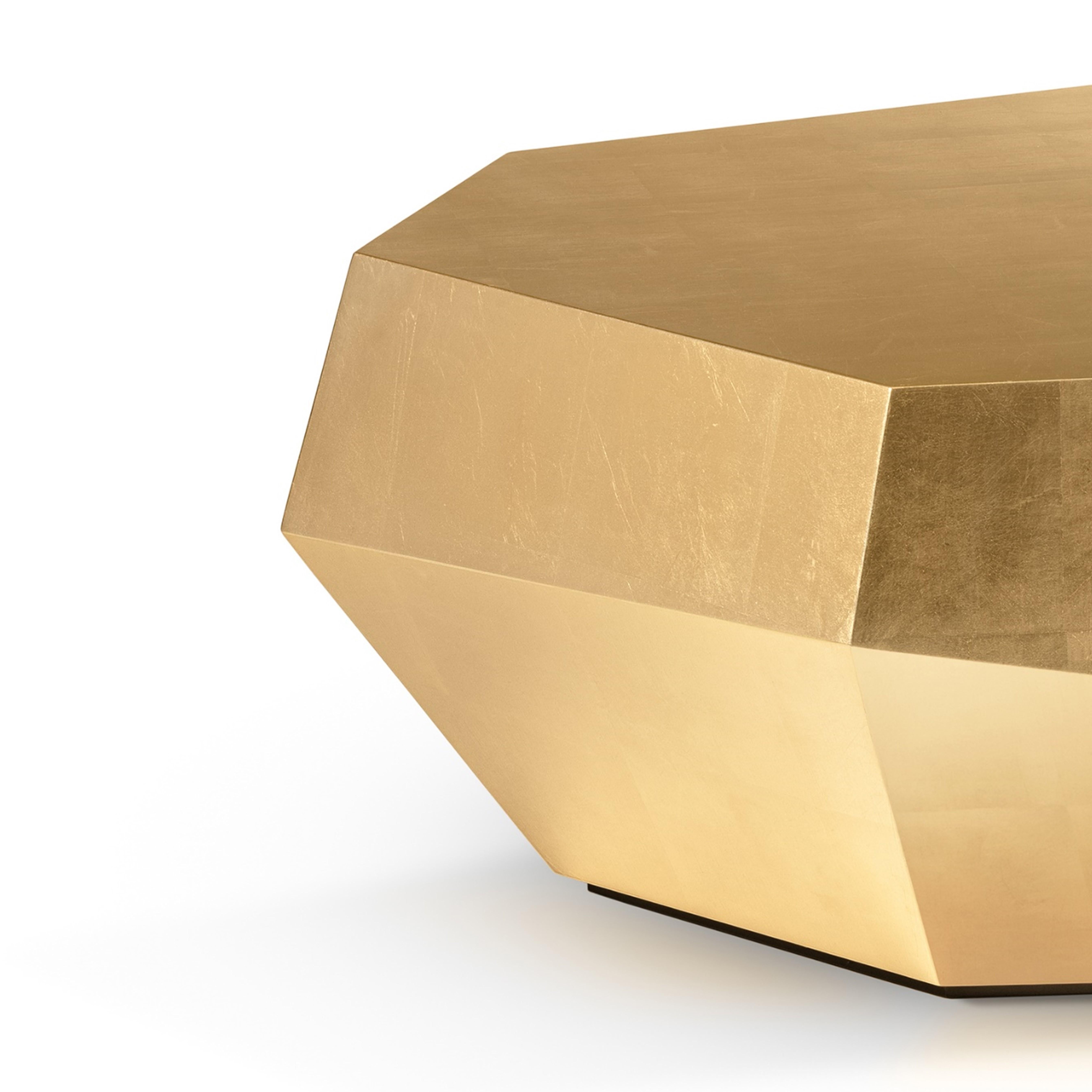 Modern Three Rocks Low Coffee Table, Gold Leaf, InsidherLand by Joana Santos Barbosa For Sale