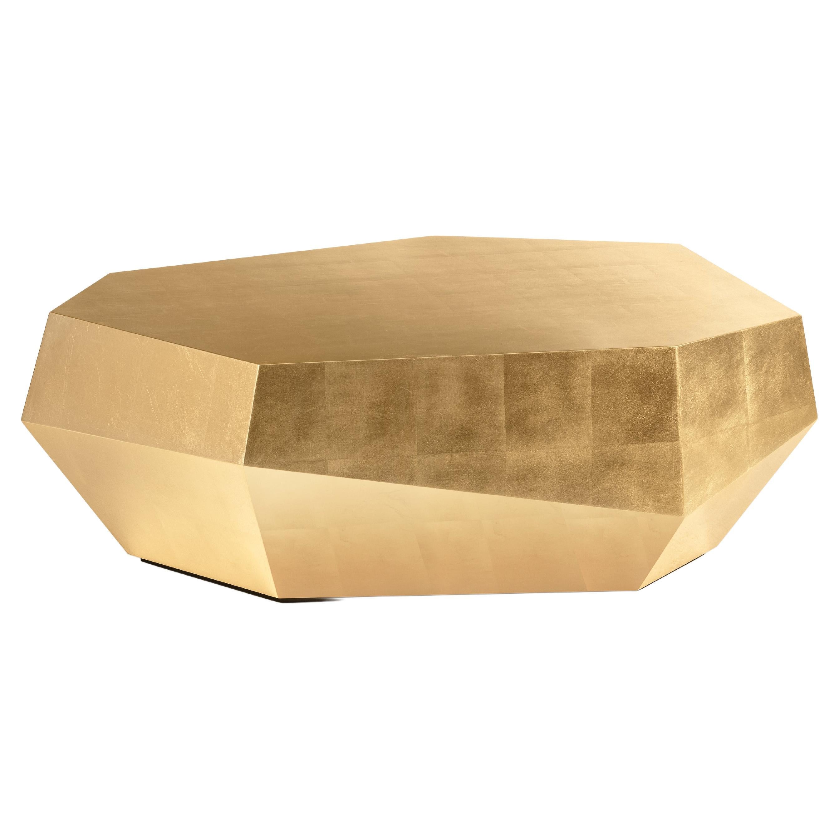 Three Rocks Low Coffee Table, Gold Leaf, InsidherLand by Joana Santos Barbosa For Sale