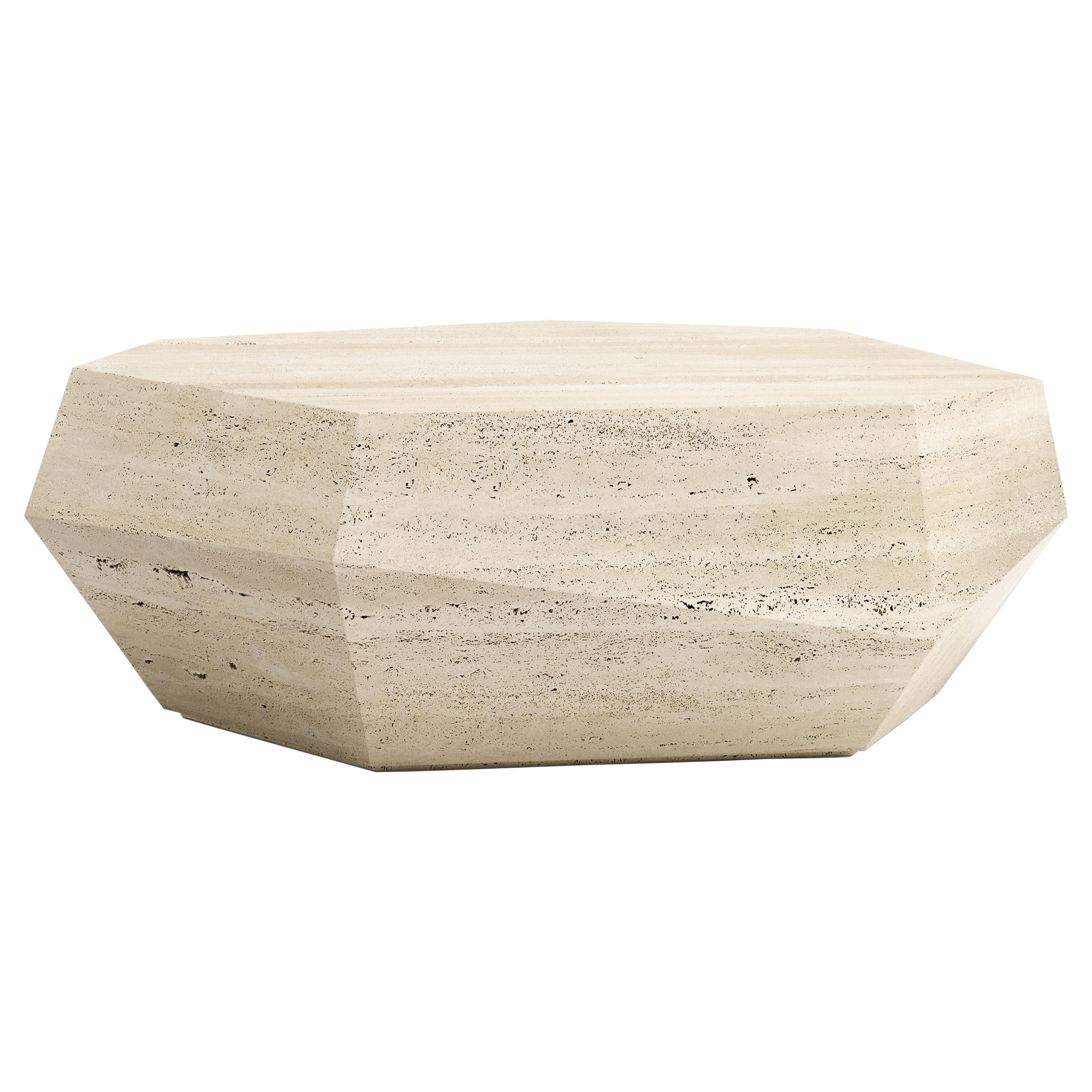 Table basse Three Rocks, travertin romain, InsidherLand by JSB