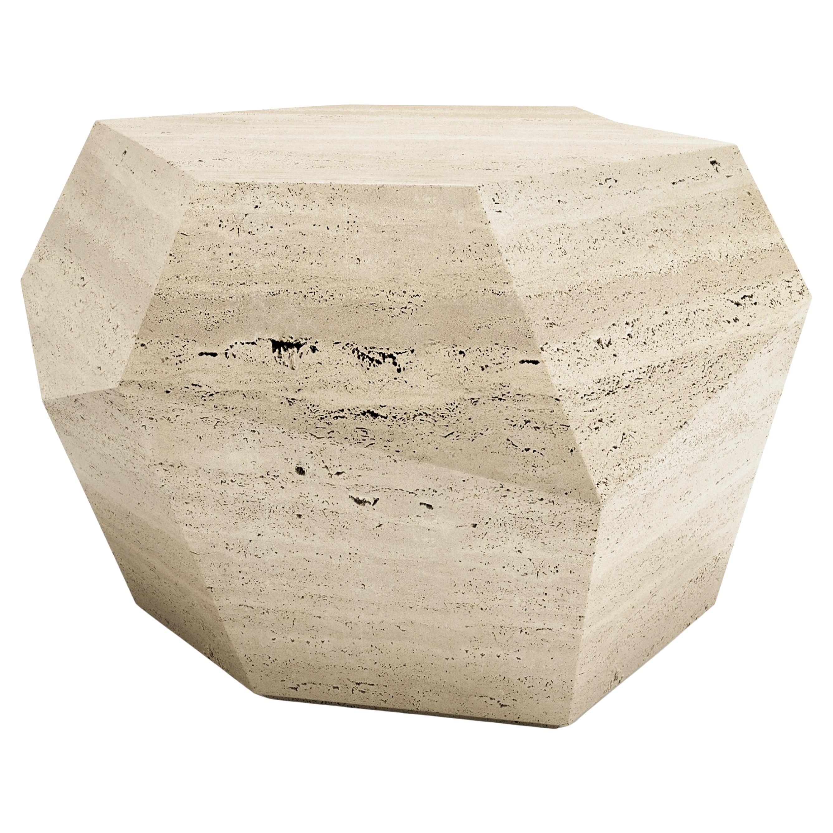 Table basse moyenne Three Rocks, travertin romain, InsidherLand