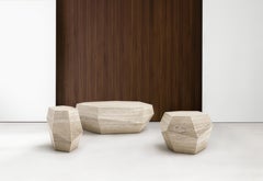 Three Rocks Side Table, Roman Travertine, InsidherLand by Joana Santos Barbosa