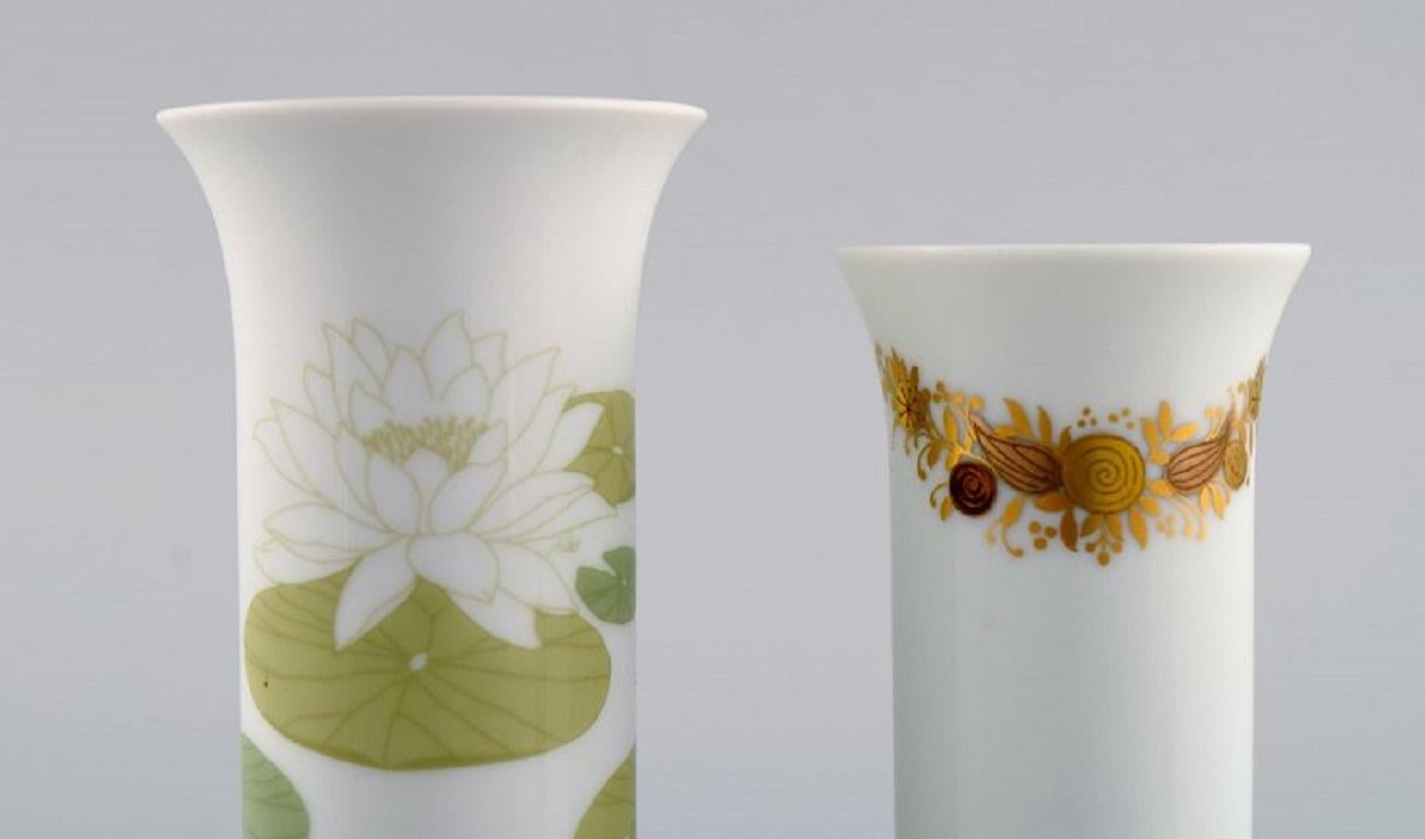 German Three Rosenthal Porcelain Vases, Mid-20th Century For Sale