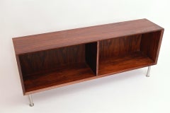 Three Rosewood and Chrome Open Cabinets, circa 1970