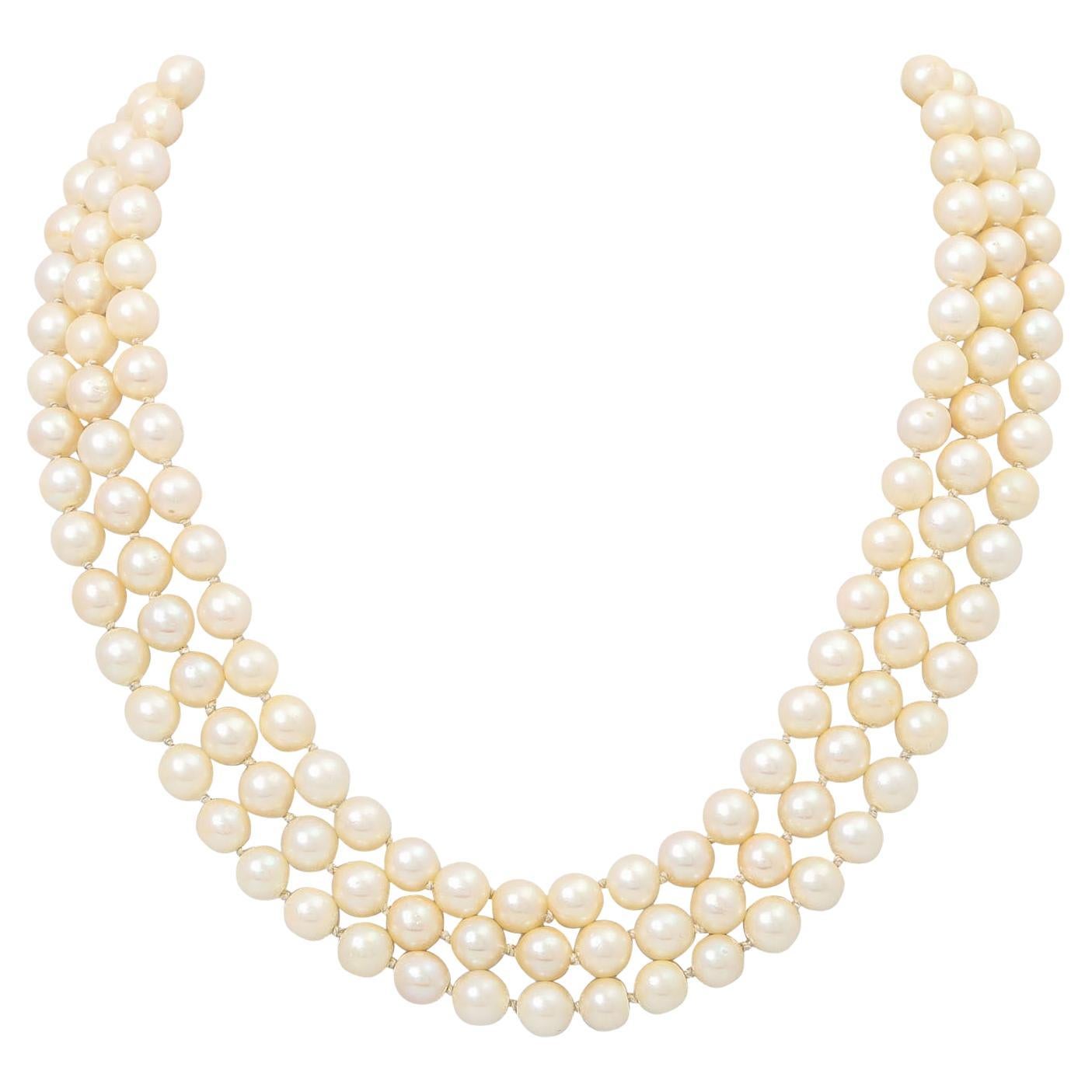 Exquisite Citrine, Ebony and Akoya Cultured Pearl Necklace For Sale at