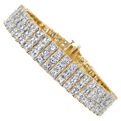 Bracciale a tre file con taglio Asscher