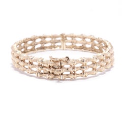Three Row Bamboo Bangle Bracelet, 14K Yellow Gold, Simple