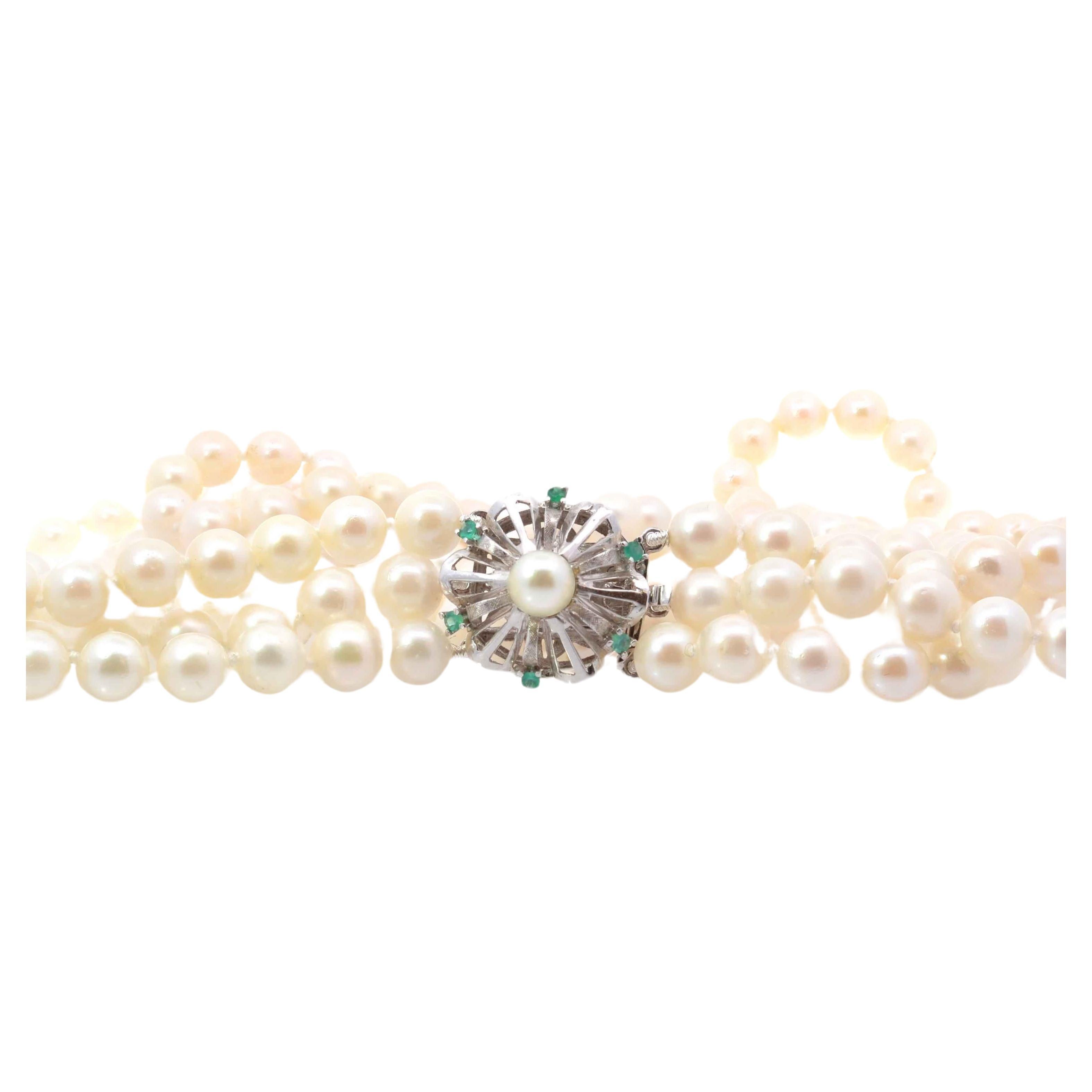 Three row cultured pearl necklace