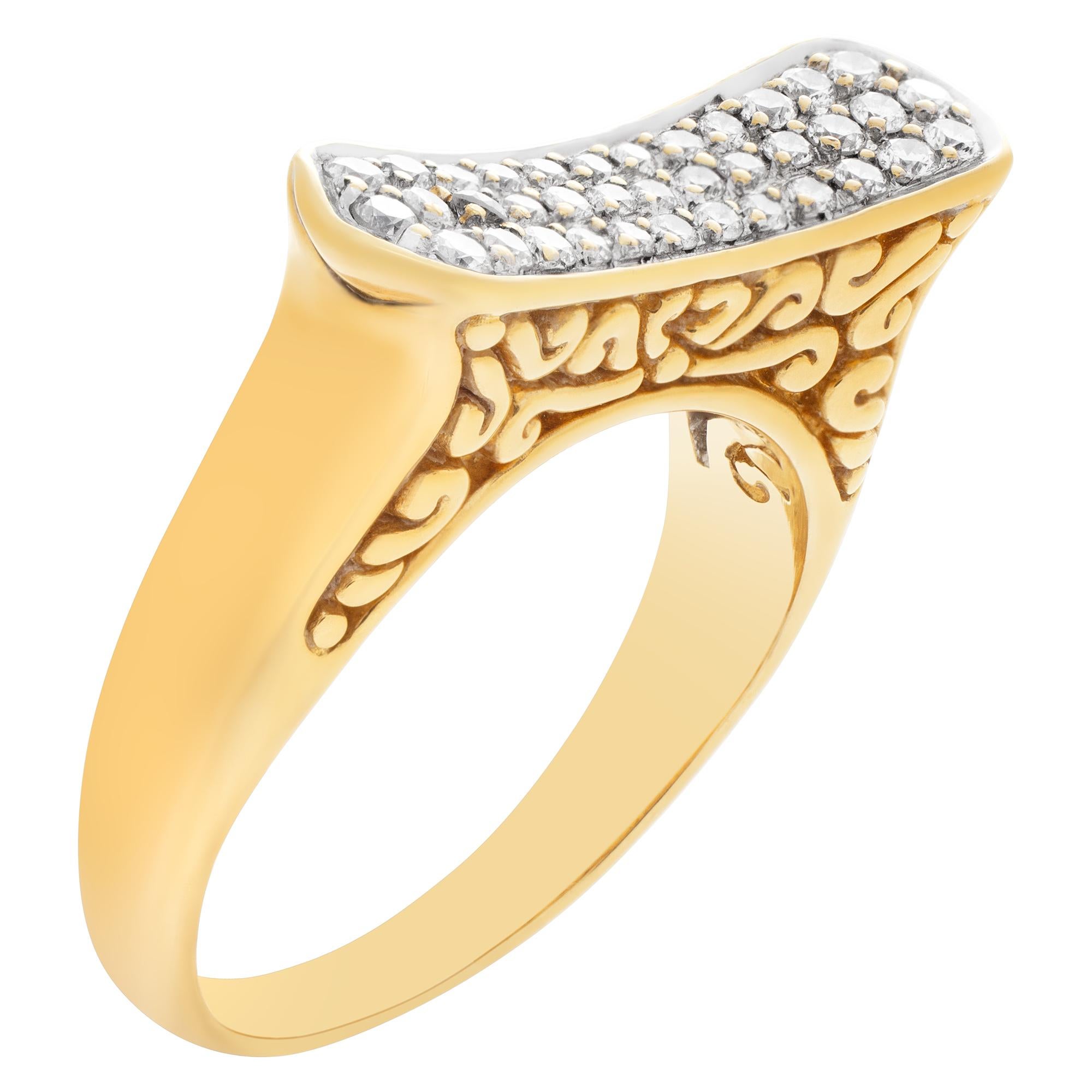 Dreireihiger Diamantring aus 18k Gelbgold Damen im Angebot