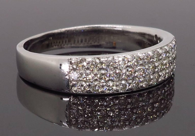 Three-Row Diamond Anniversary Band at 1stDibs | 3 row anniversary band