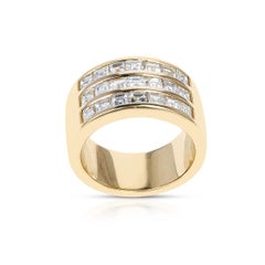 Dreireihiges Diamantband, 18 Karat Gelbgold