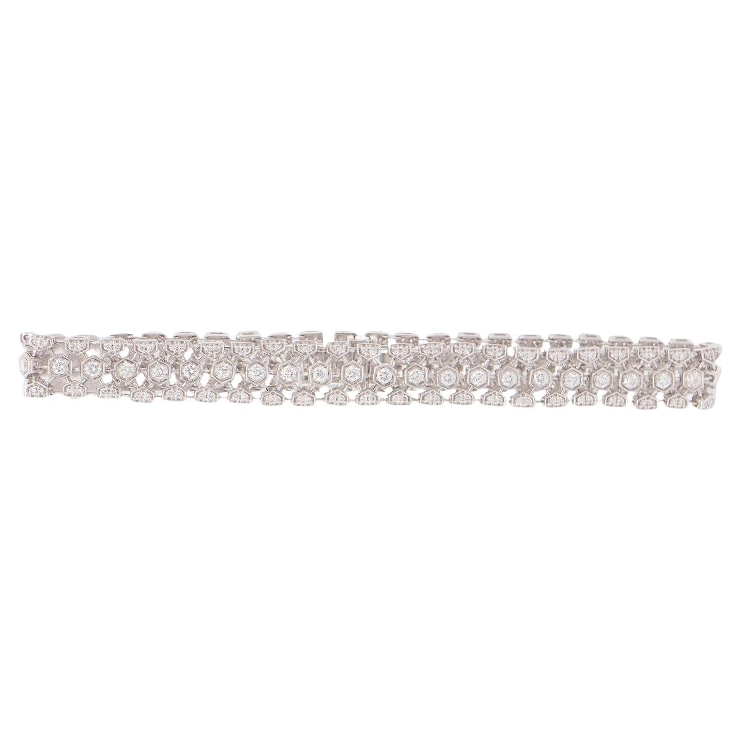 Three Row Diamond Bracelet 1.9 Carat Total