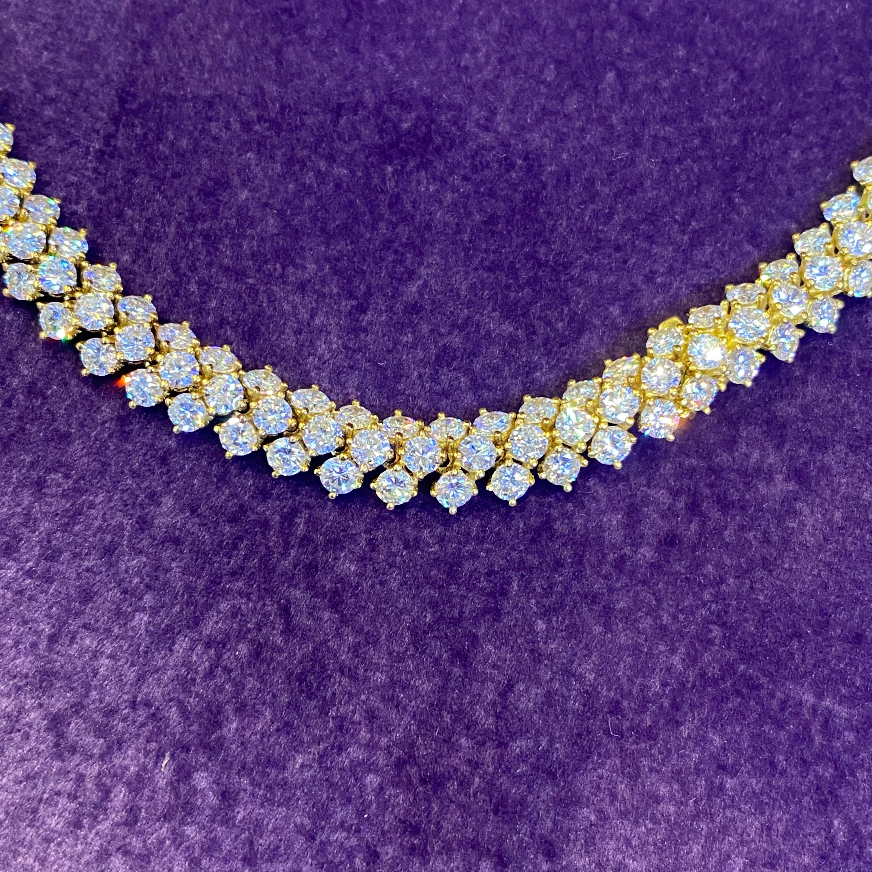 Three Row Diamond Necklace  For Sale 7
